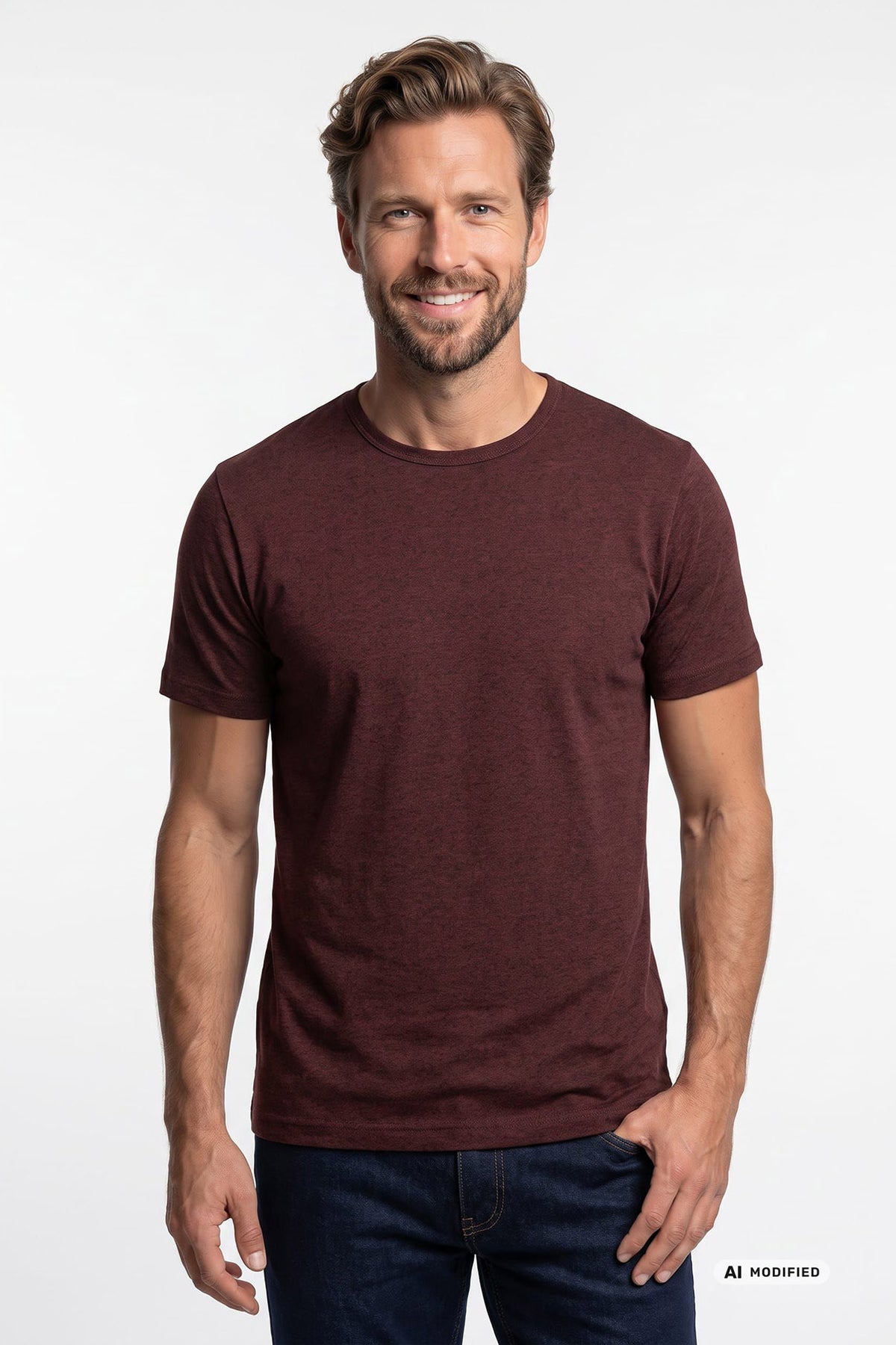 Sam - Basic T-shirt i tætstrikket kvalitet