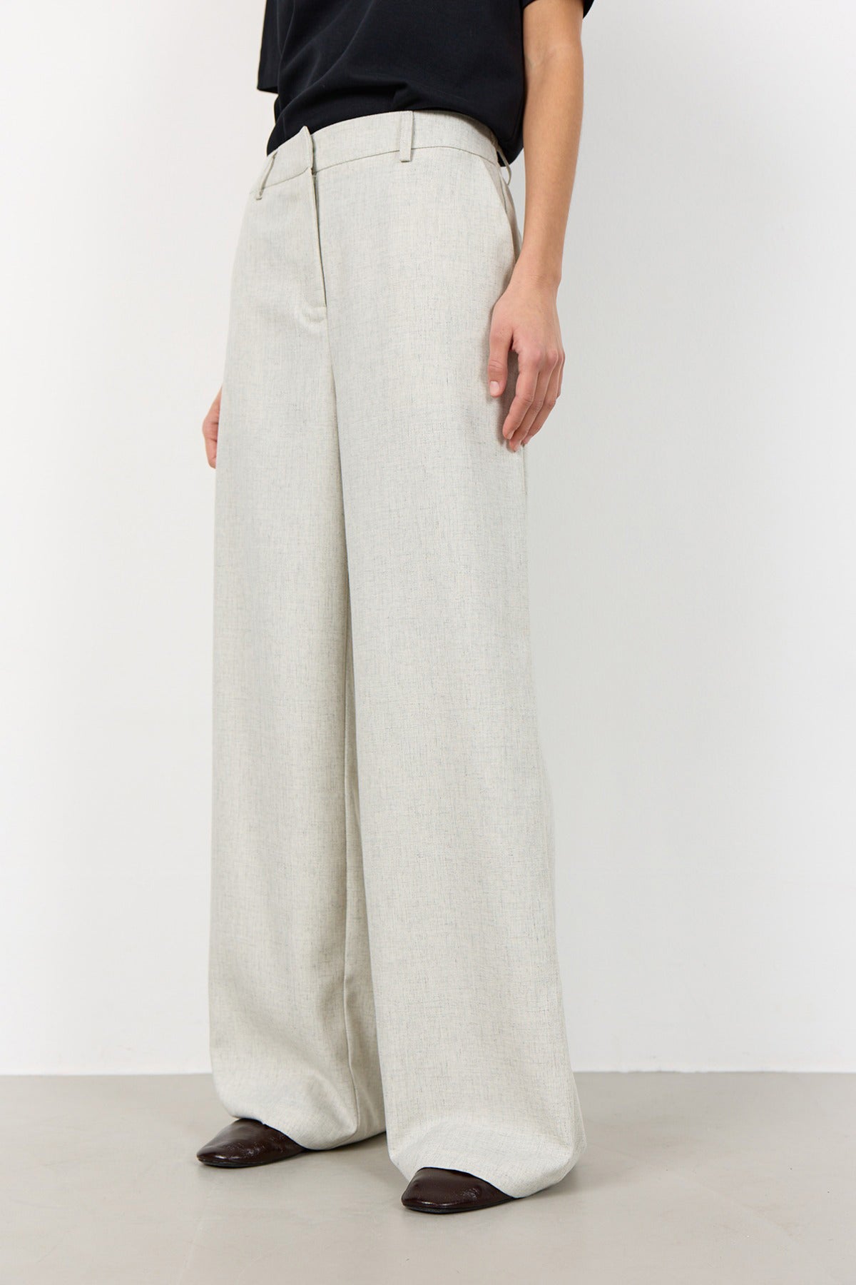 LR-PORTER - Vide bukser i let hørkvalitet