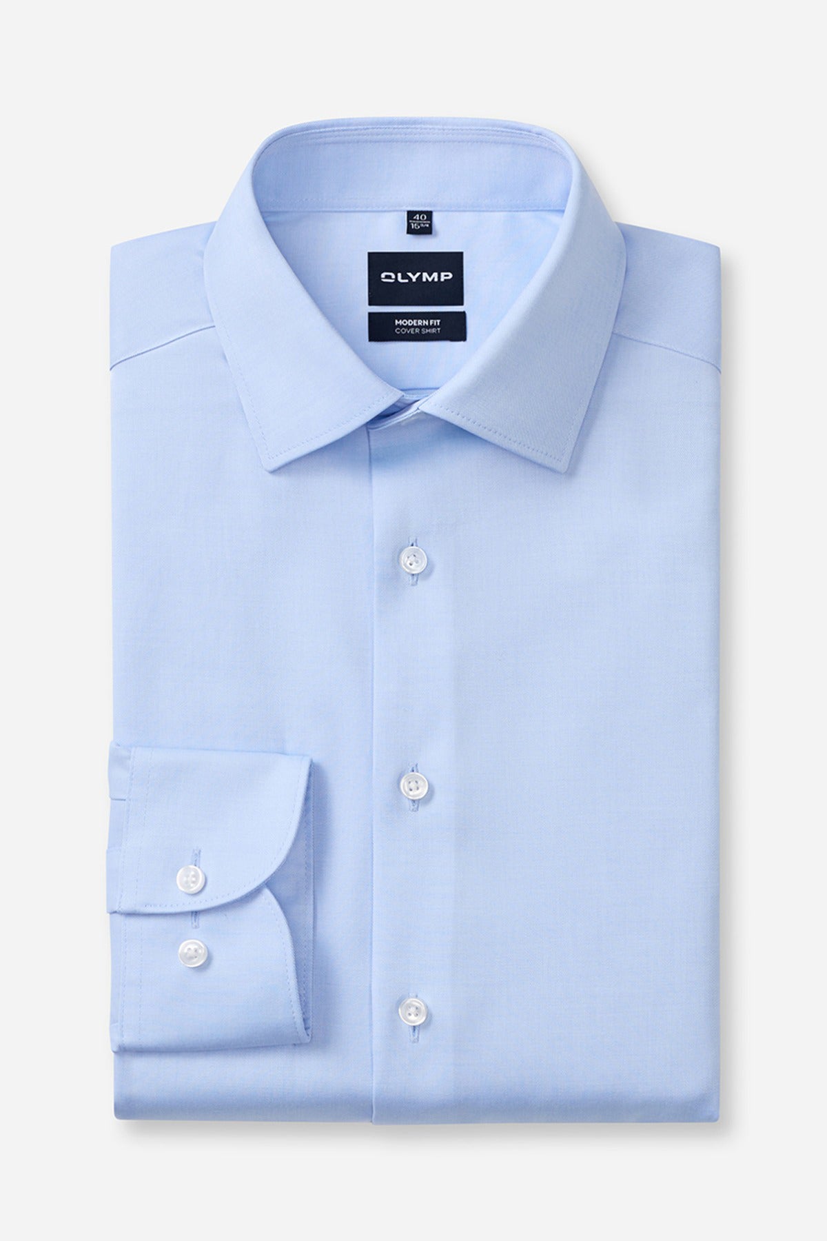 Langærmet covershirt i modern fit og strygefri kvalitet