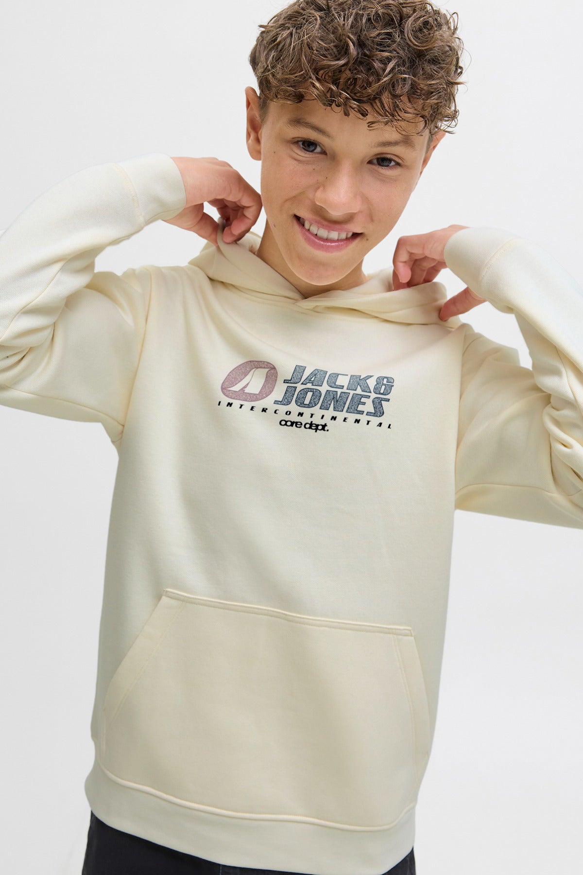 Jack & Jones Junior JCOTIER FRONT PRINT SWEAT HOOD SN JNR
