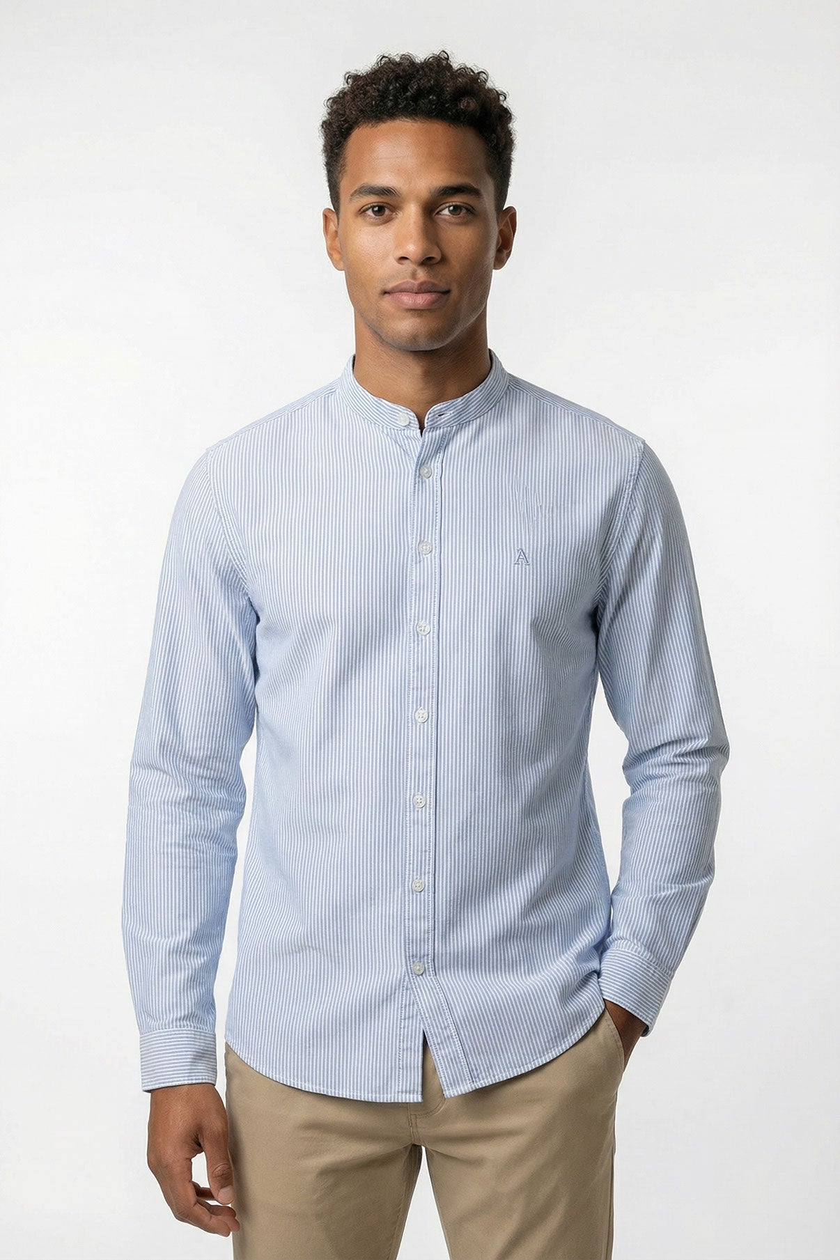 Rome - Langærmet skjorte med kinakrave