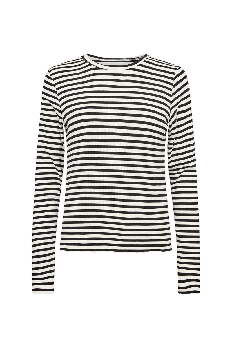 Sille - Stribet langærmet t-shirt