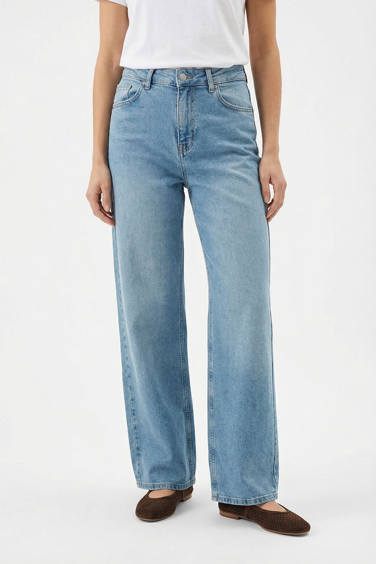 Mynthe - Strækbare denim jeans med brede ben