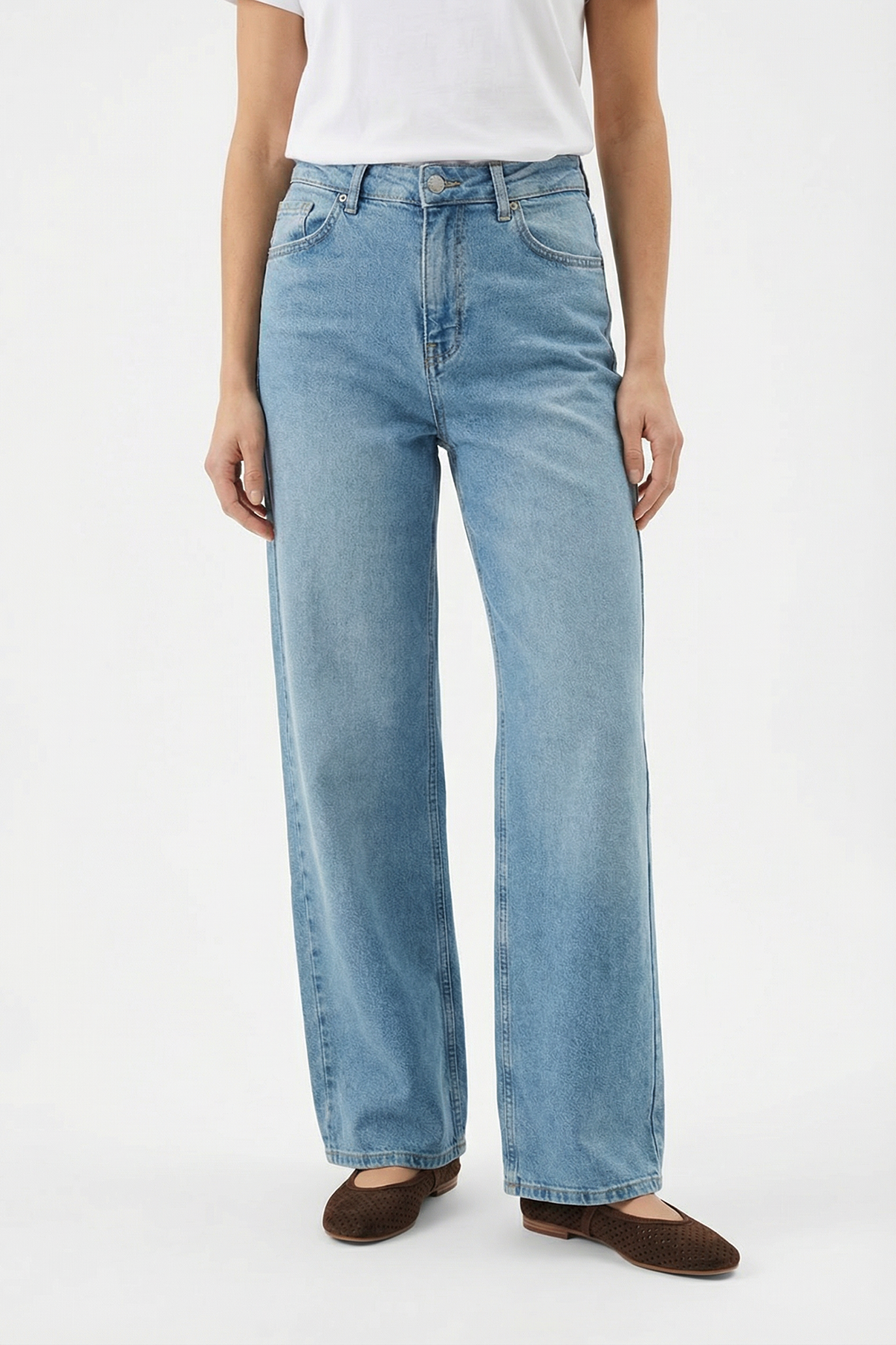 Mynthe - Strækbare denim jeans med brede ben