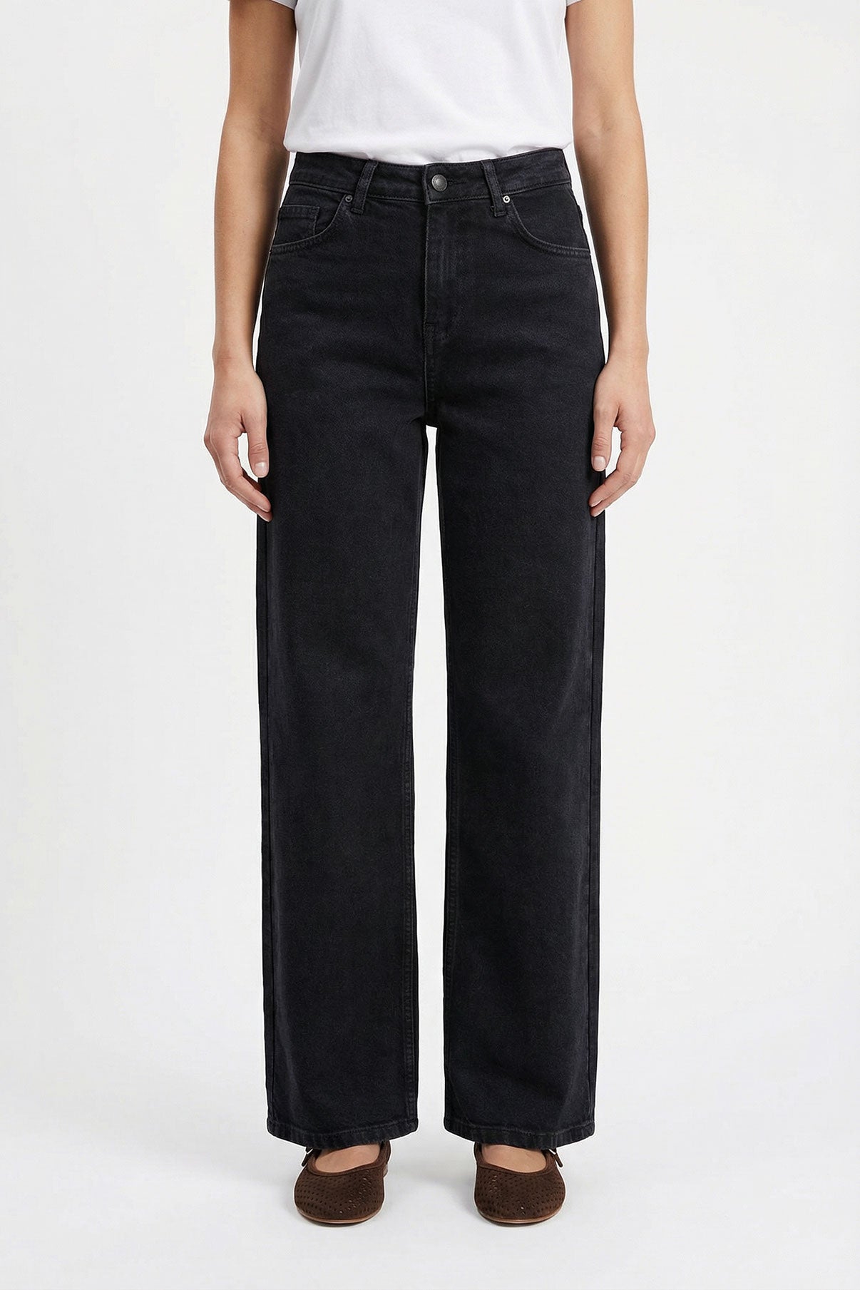 Mynthe - Strækbare denim jeans med brede ben