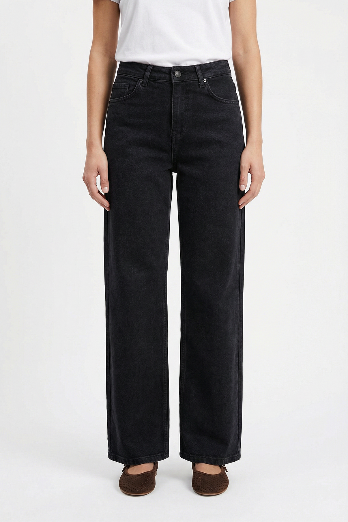 Mynthe - Strækbare denim jeans med brede ben