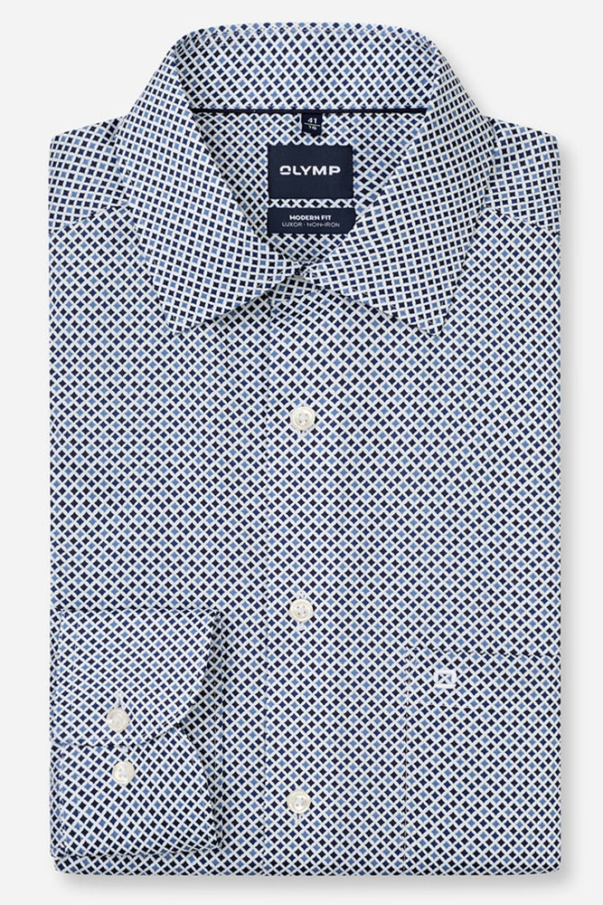 Strygefri skjorte med mønster i modern fit