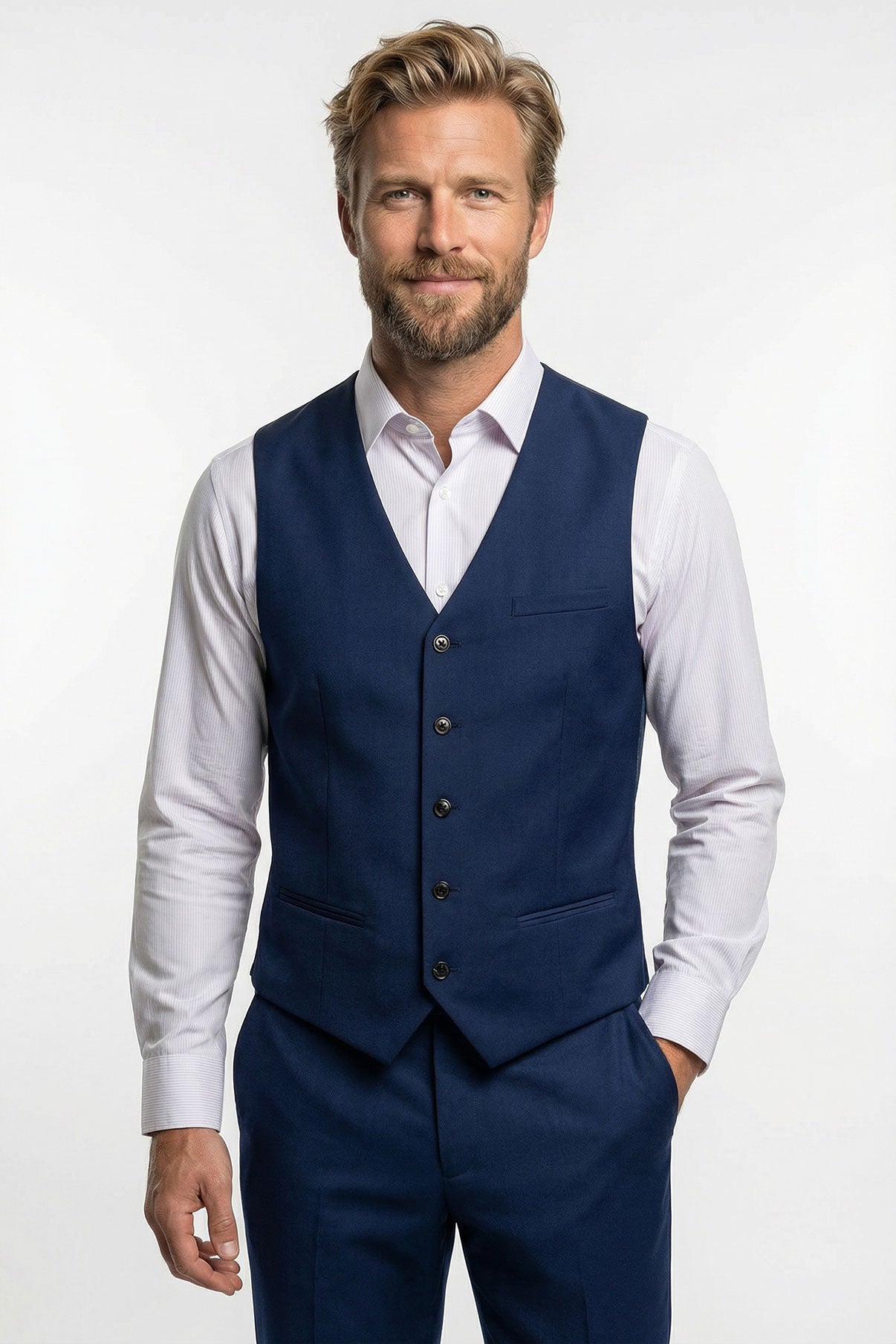 Marco - Tidløs vest med paspolerede lommer