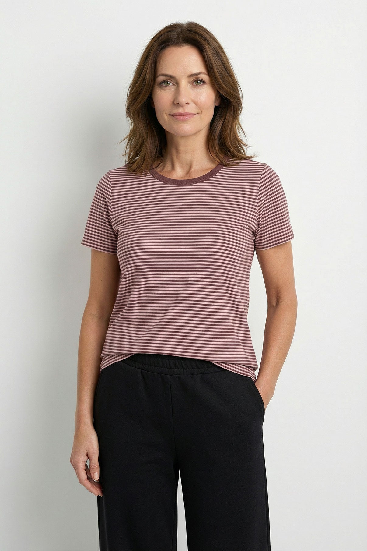 Sol - Stribet T-shirt med korte ærmer