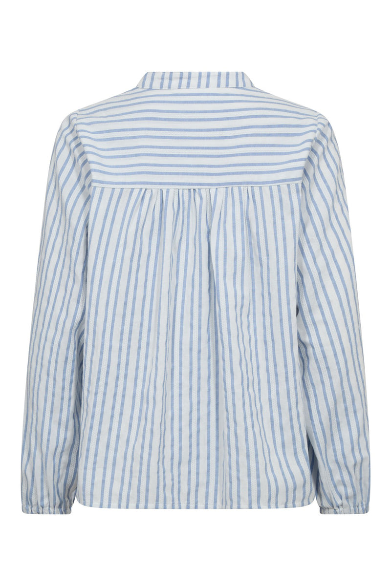 Bethany - Stribet v-bluse i bomuldskvalitet