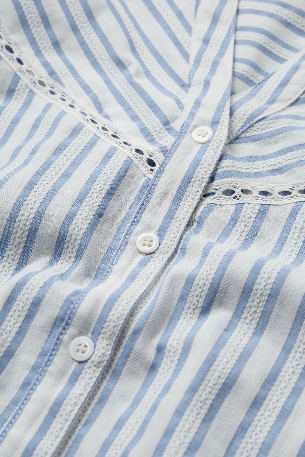 Bethany - Stribet v-bluse i bomuldskvalitet