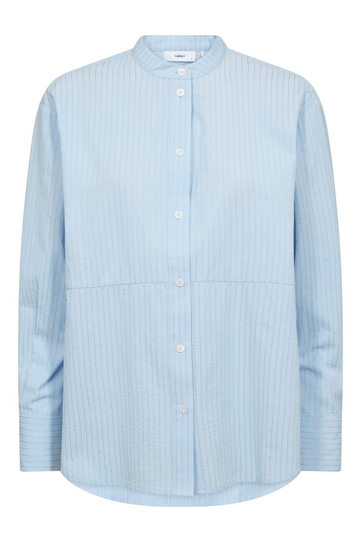 Halli - Stribet skjorte med kinakrave