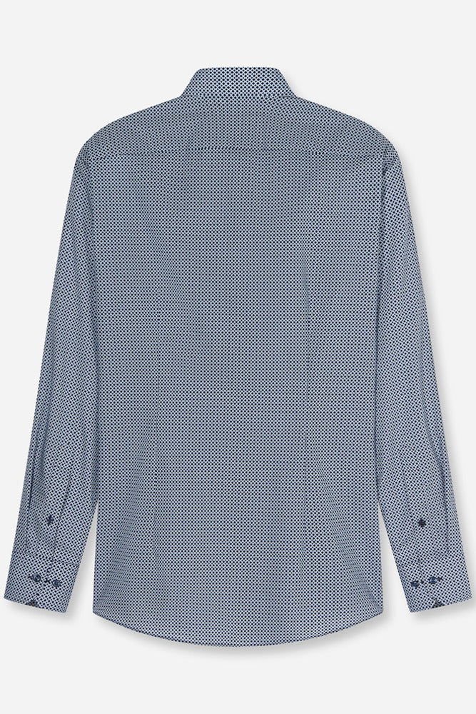 Langærmet bomuldsskjorte med mønsterprint i modern fit