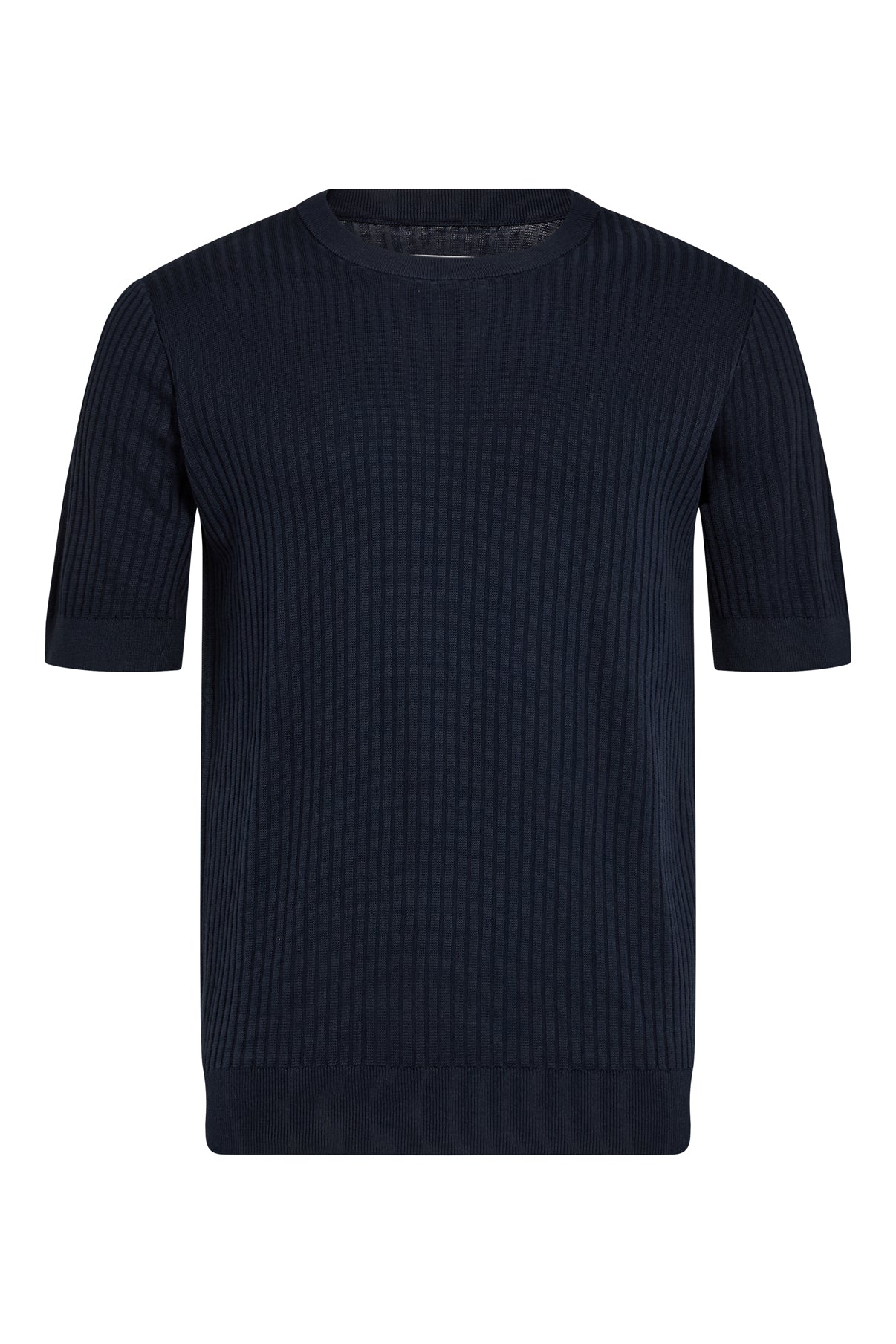 Poul SS - Kortærmet strik polo med ribstruktur