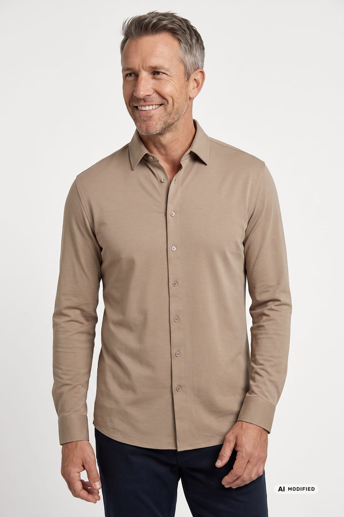 Ravi - Langærmet jersey skjorte med ultra stretch