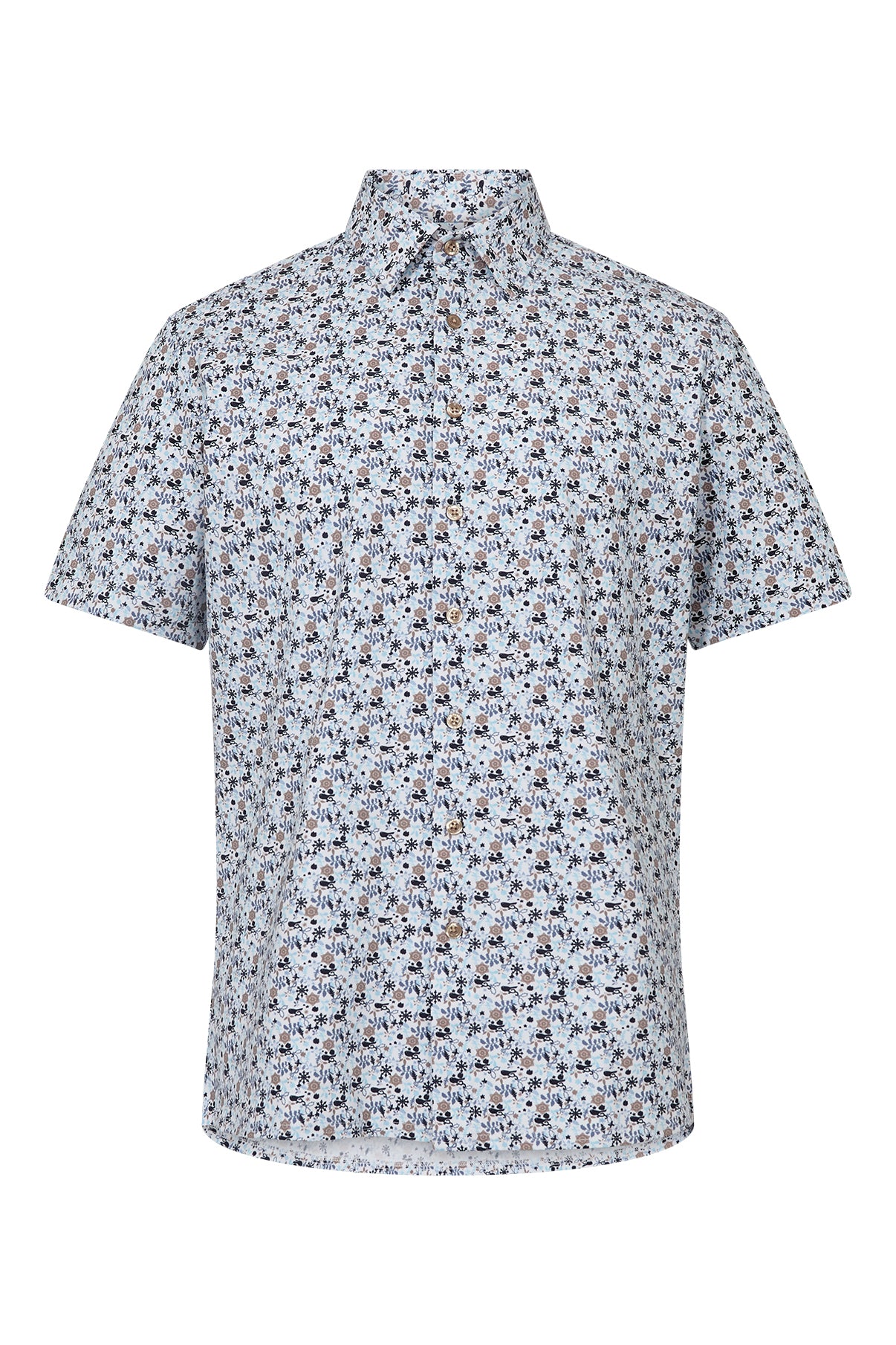 Kortærmet jersey skjorte med ultra stretch i modern comfort fit