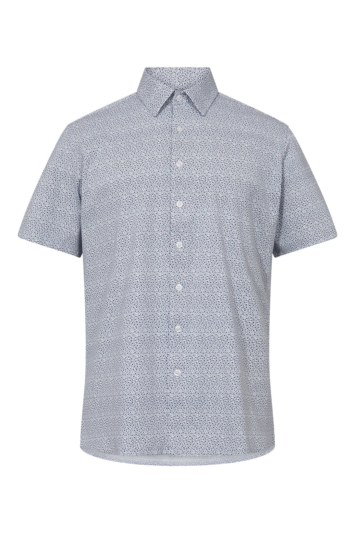 Kortærmet jersey skjorte med ultra stretch i modern comfort fit