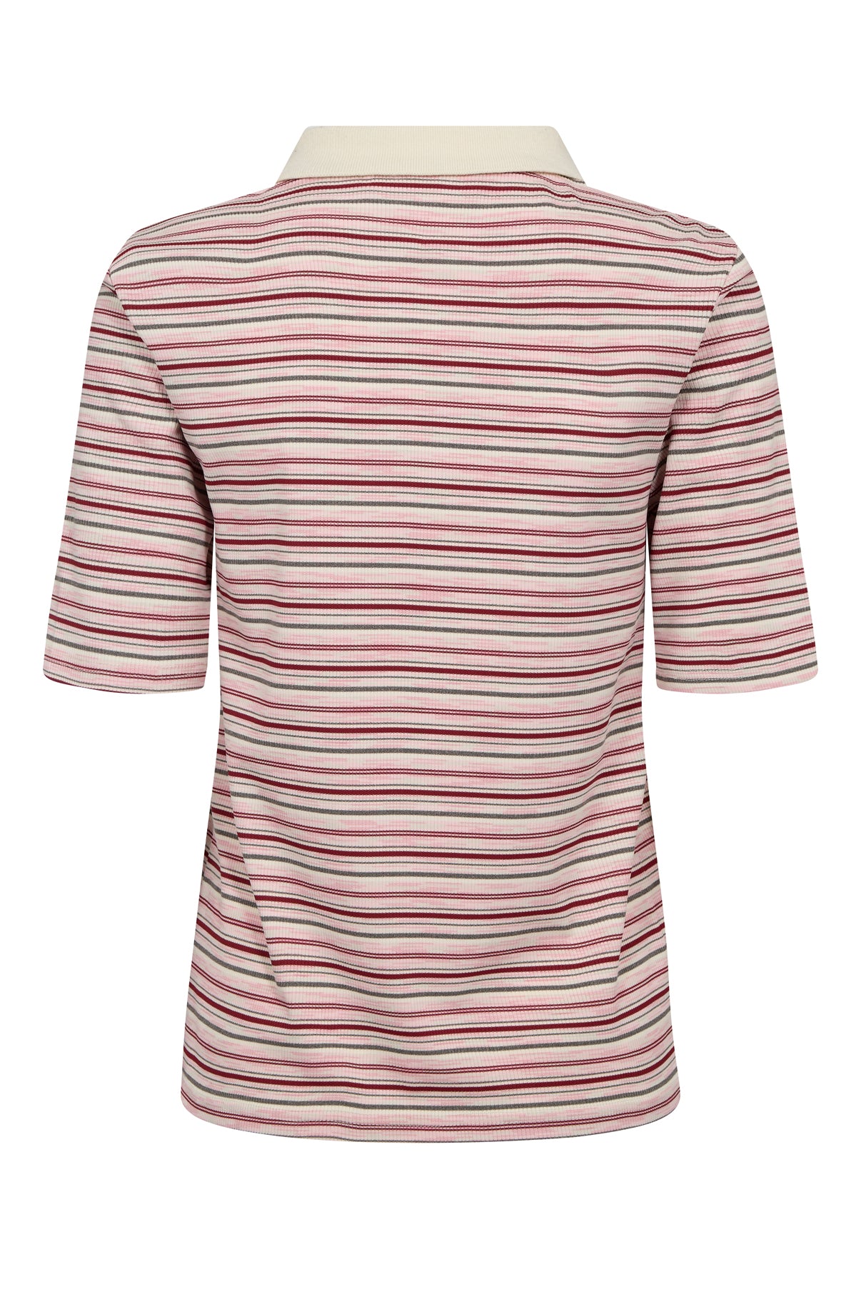 Fija - Stribet polo t-shirt i ribkvalitet