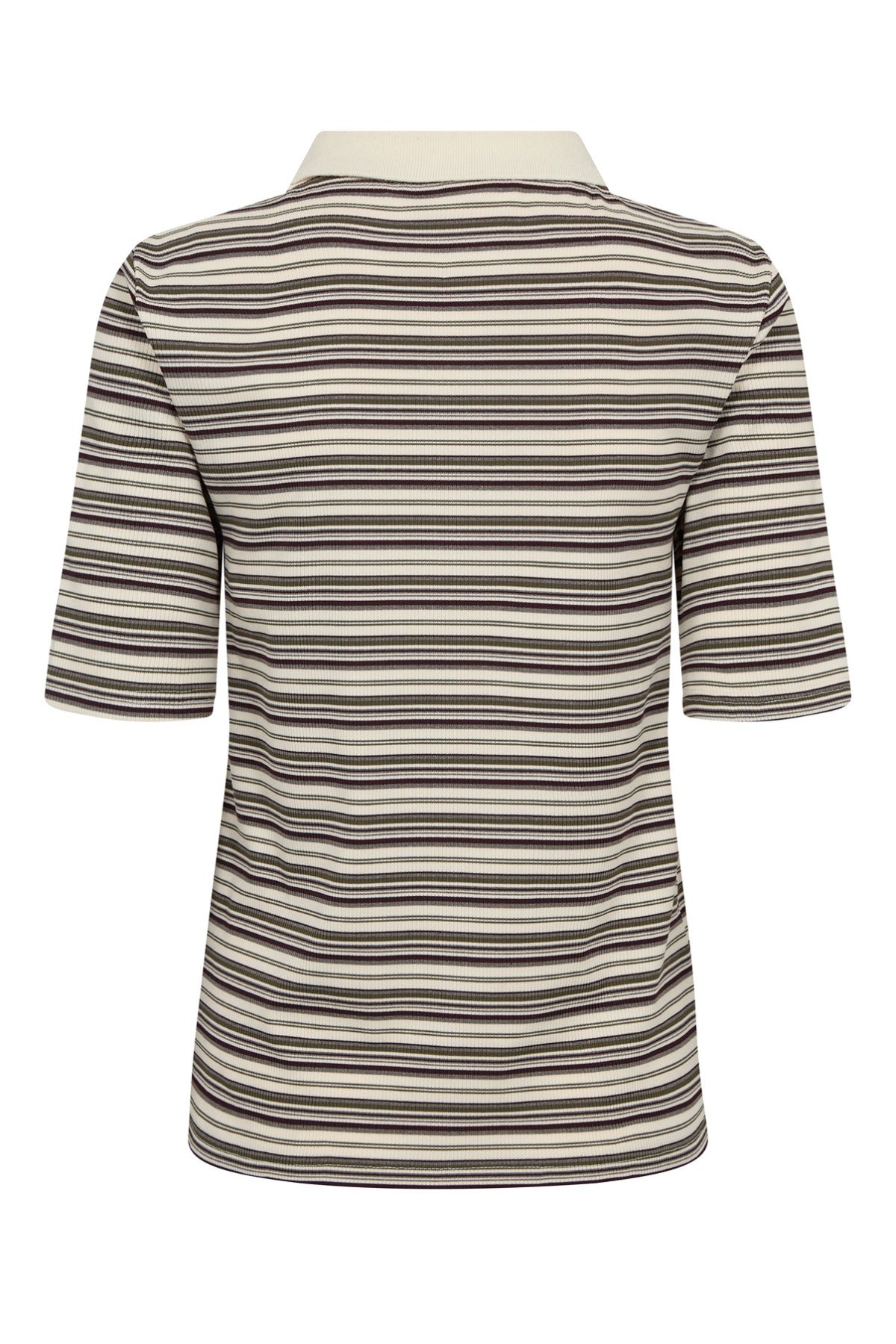 Fija - Stribet polo t-shirt i ribkvalitet