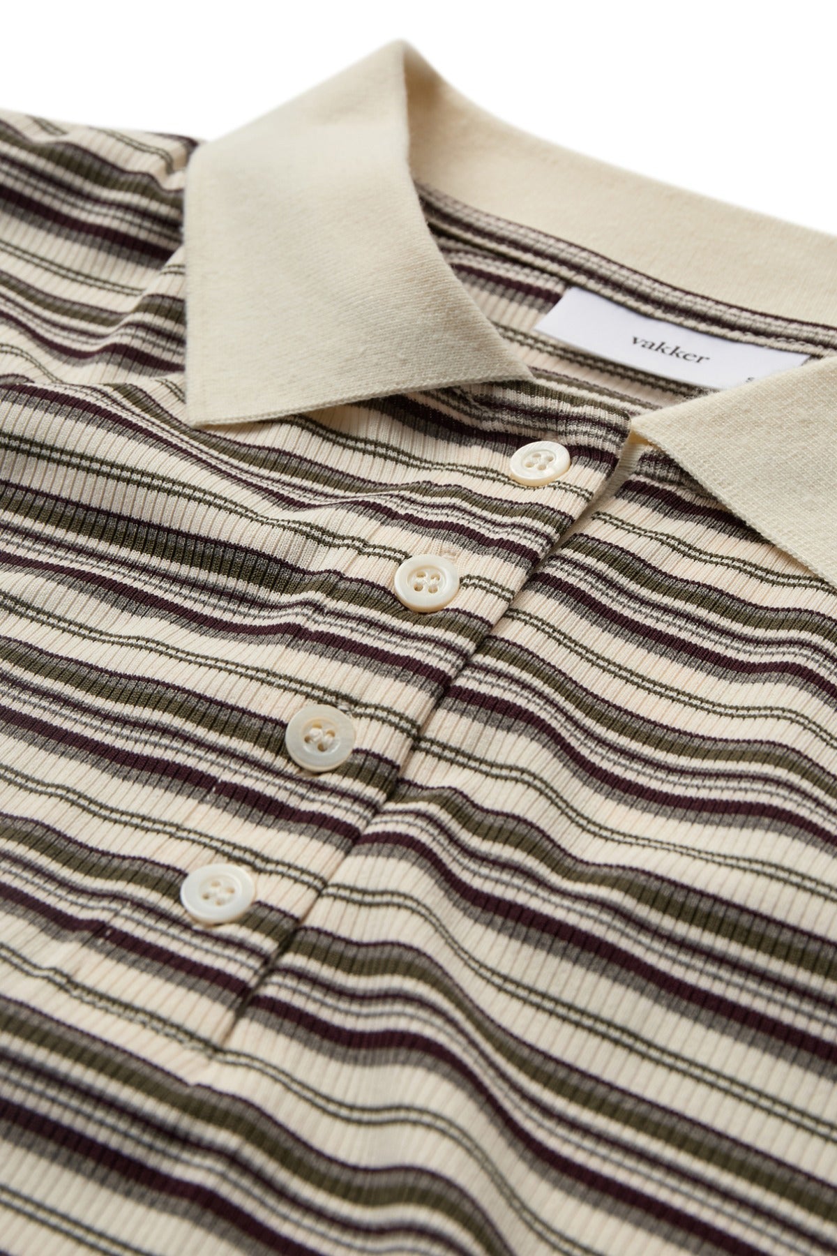 Fija - Stribet polo t-shirt i ribkvalitet