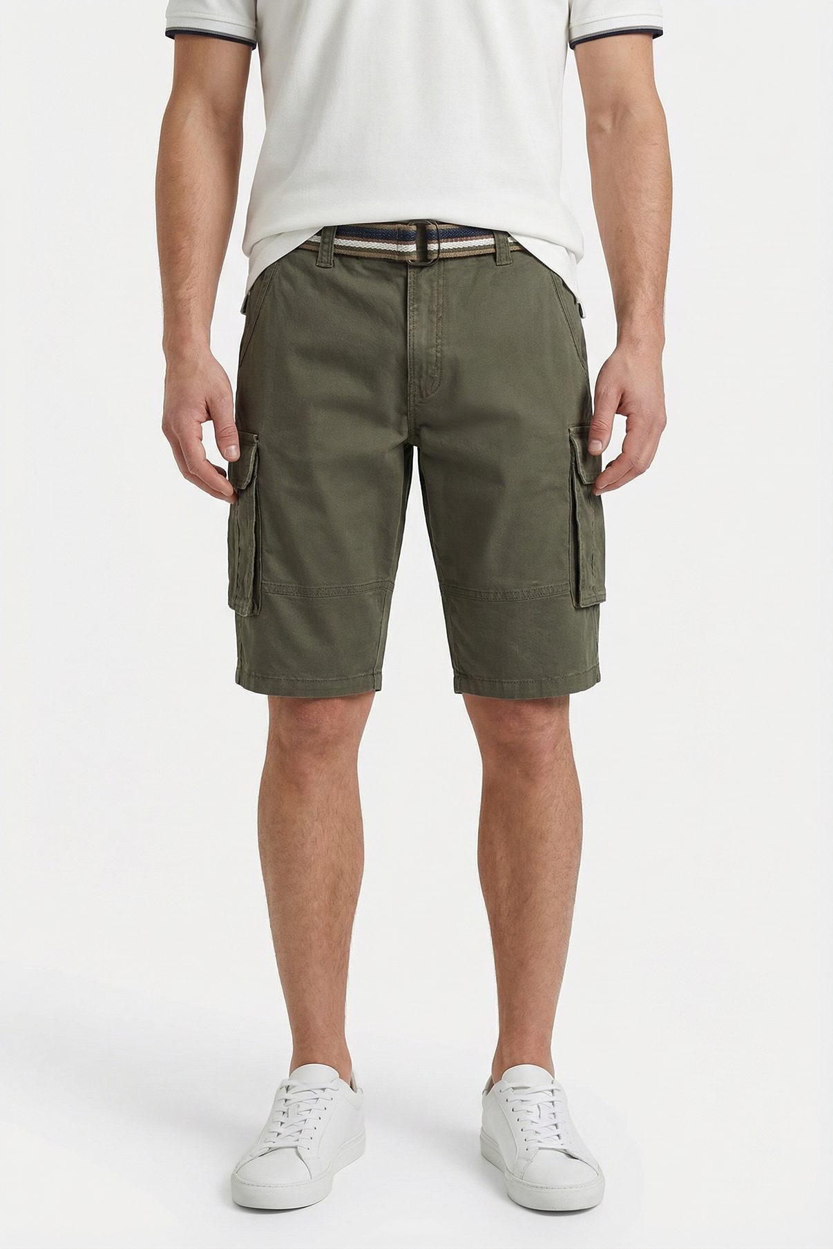 Alfonso - Cargo shorts med bælte og sidelommer