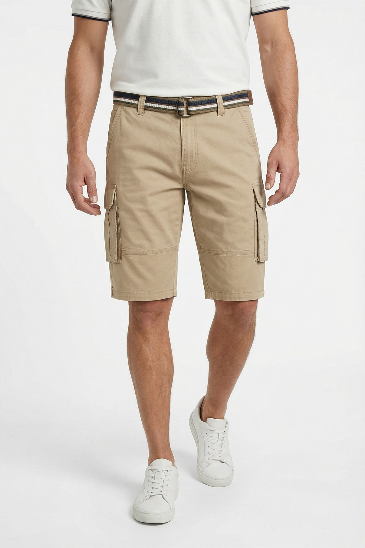 Alfonso - Cargo shorts med bælte og sidelommer