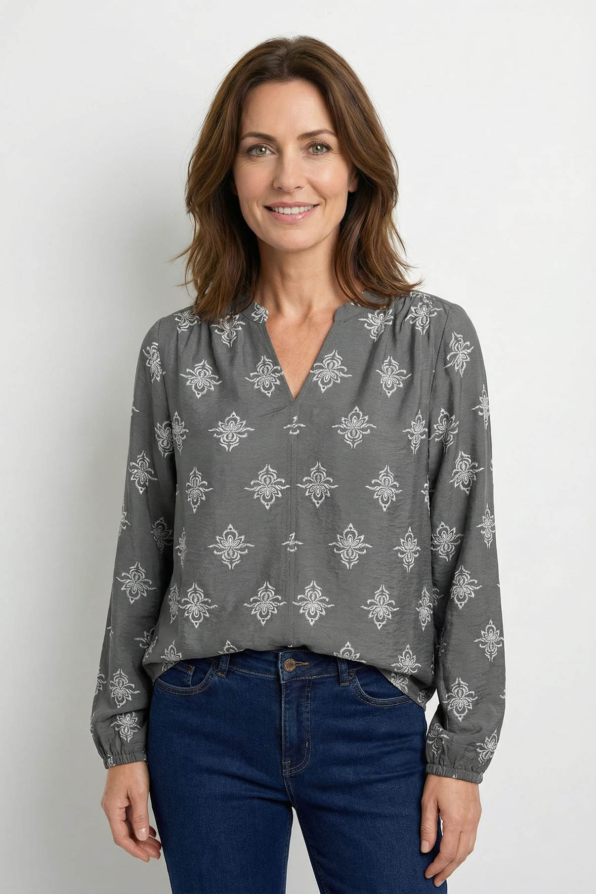 Nille - Viskose bluse med print