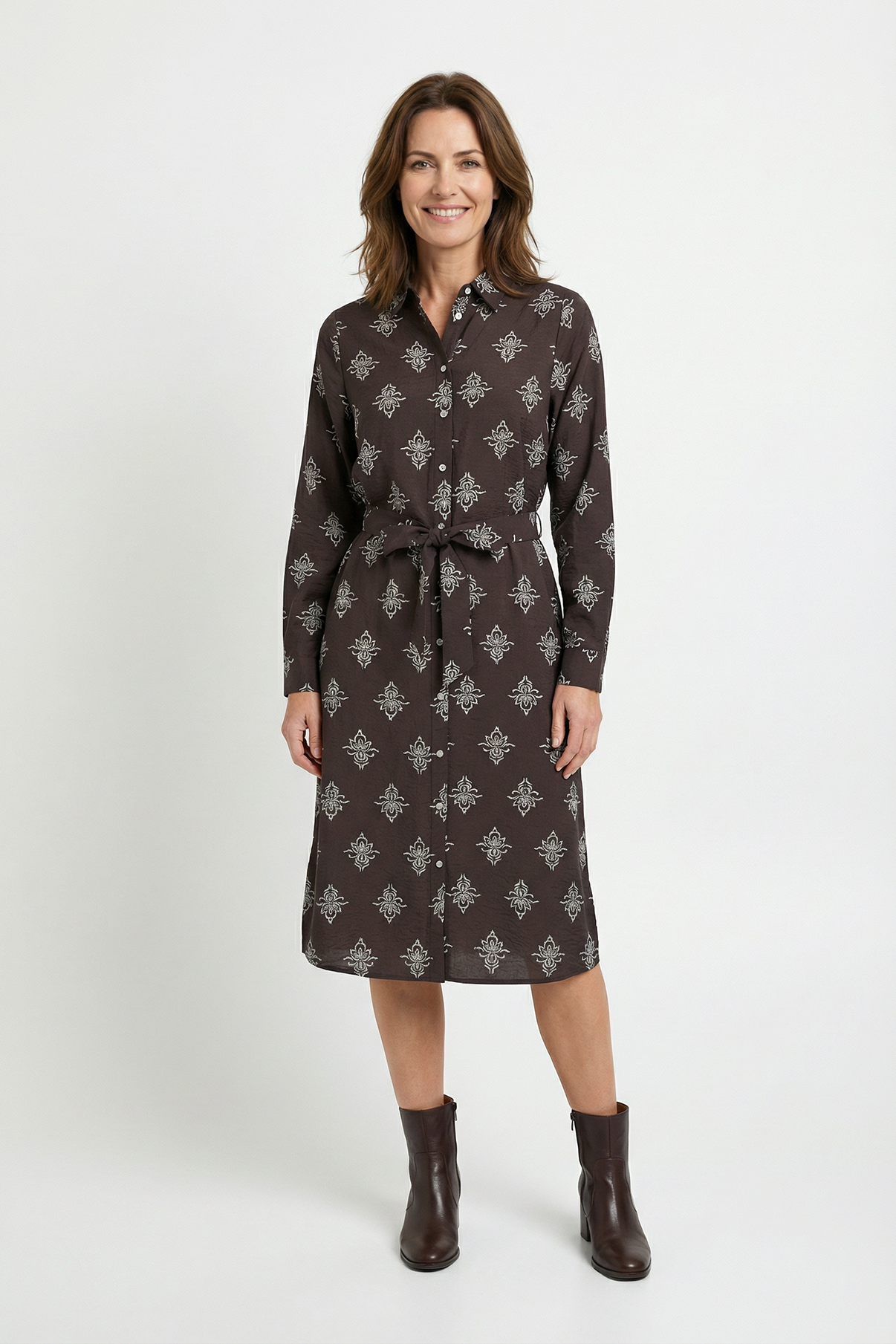 Nille - Viskose kjole med print