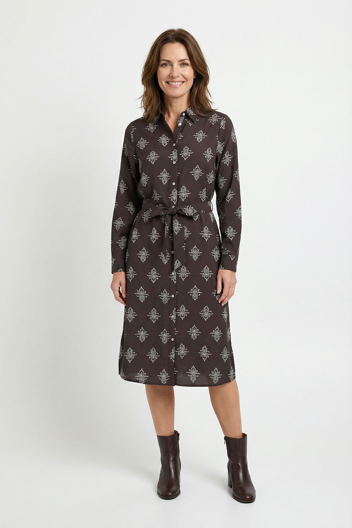 Nille - Viskose kjole med print