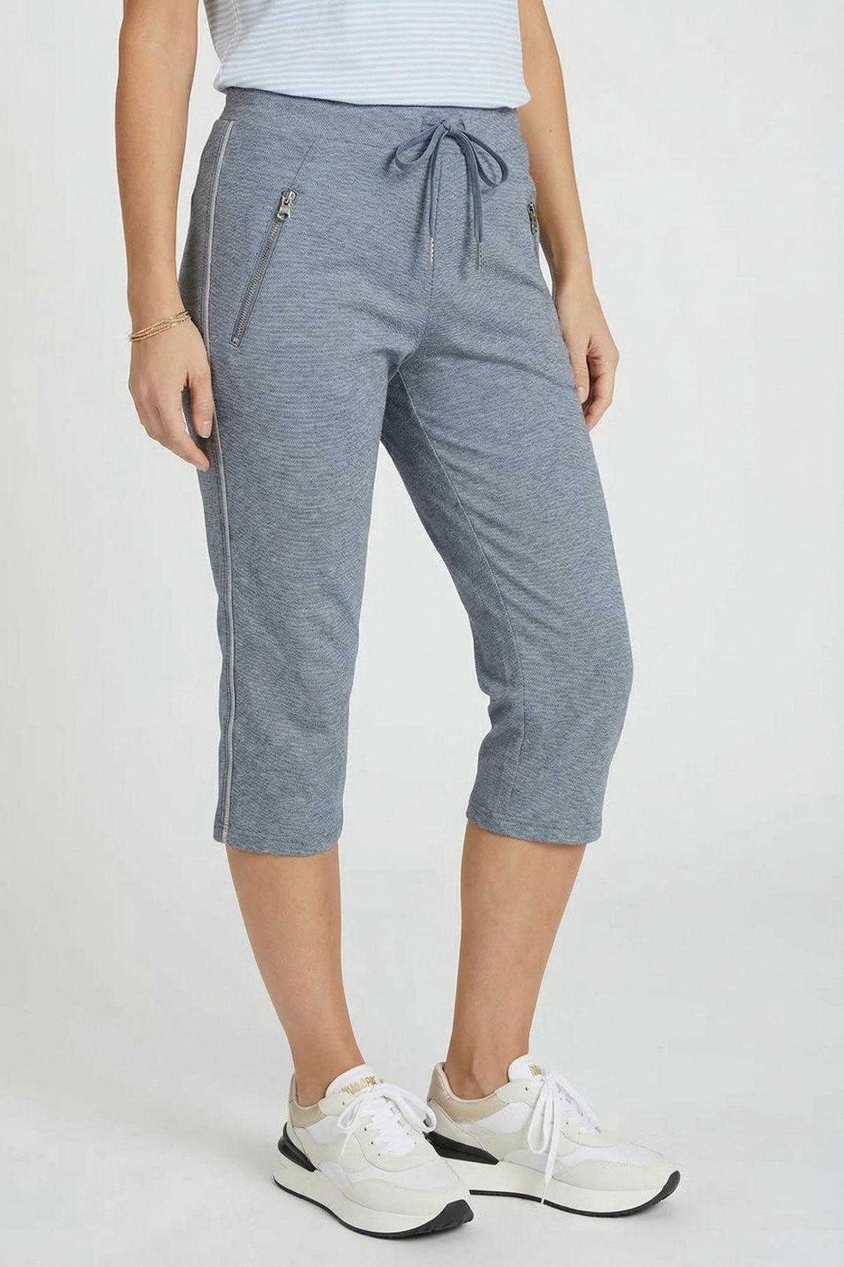 Carna - Strækbare capribukser med bindebånd