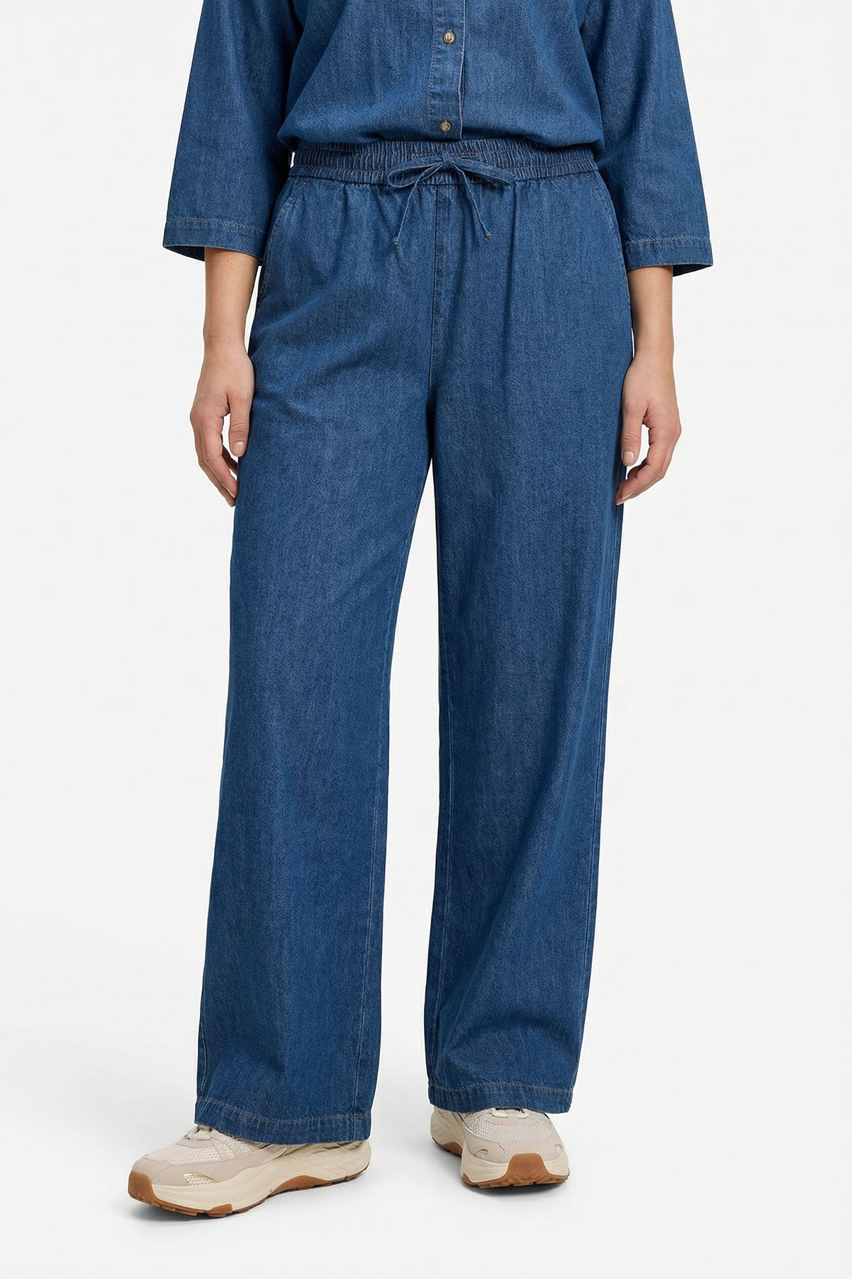 Adda - Denim bukser med lige ben og lommer