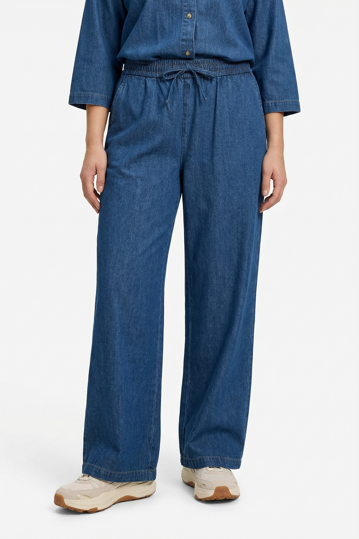 Adda - Denim bukser med lige ben og lommer