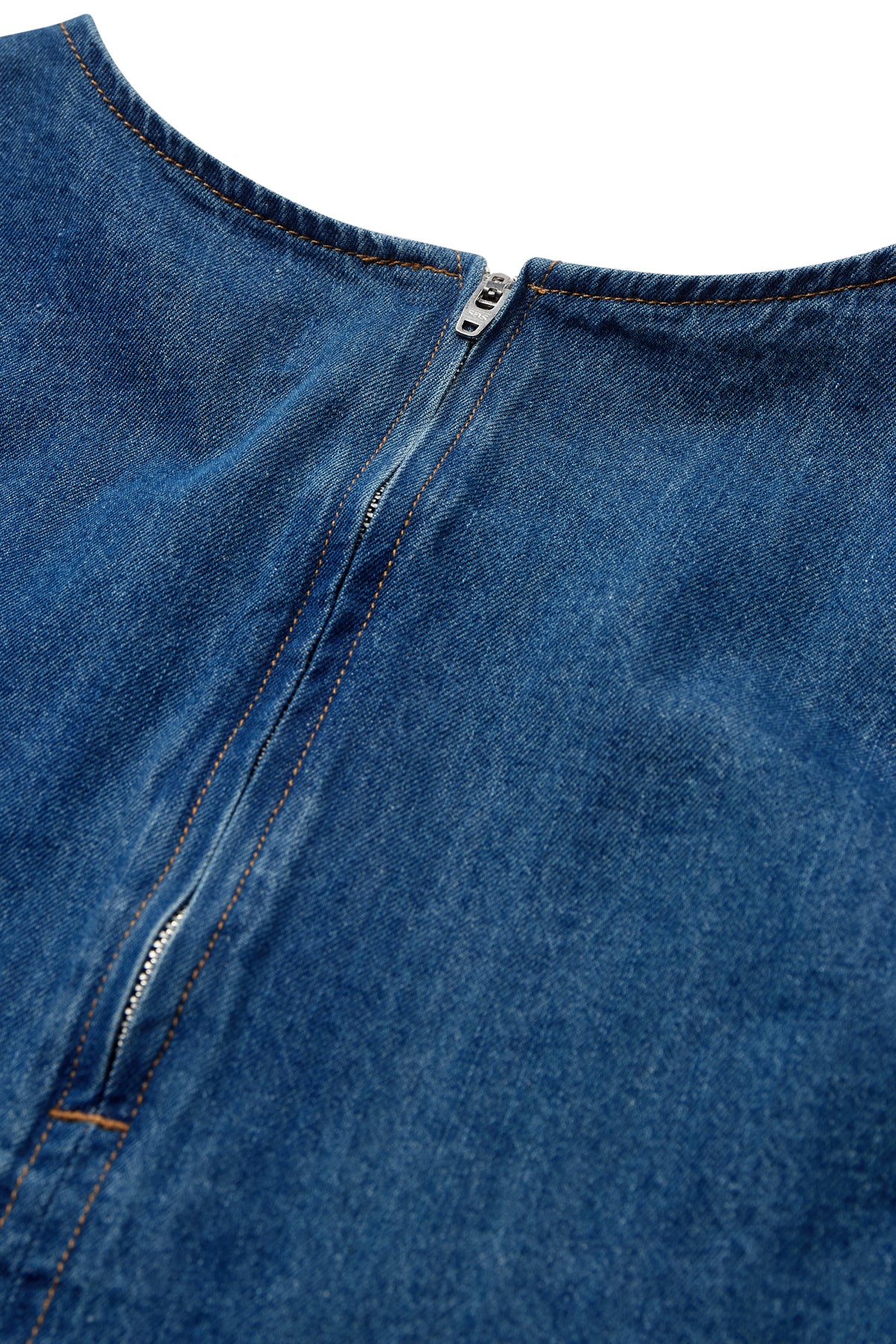 Adda - Denim kjole med trekvartærmer og lommer