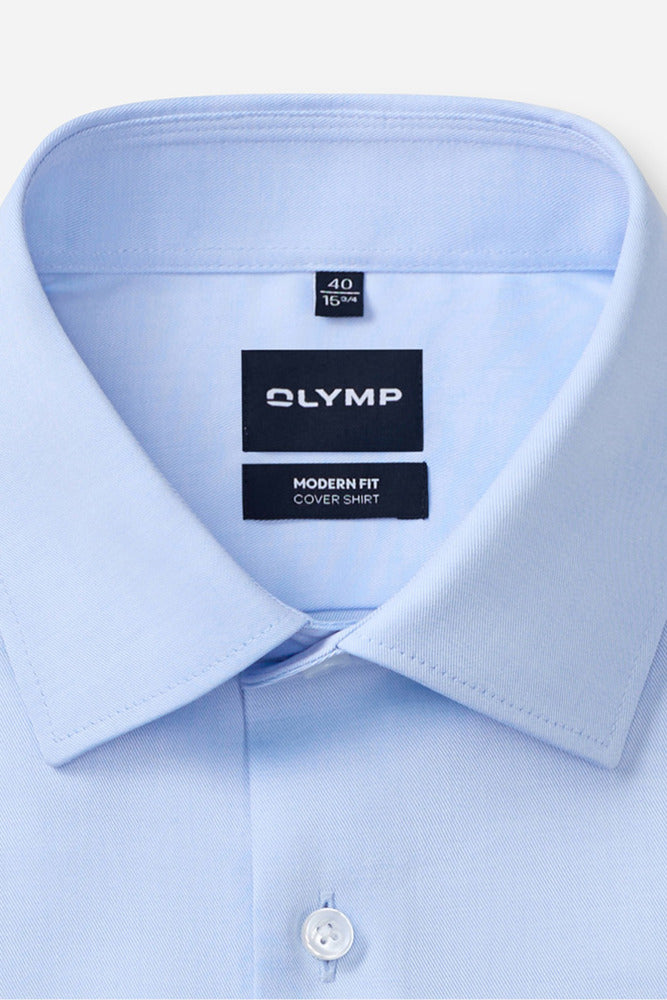 Langærmet covershirt i modern fit og strygefri kvalitet