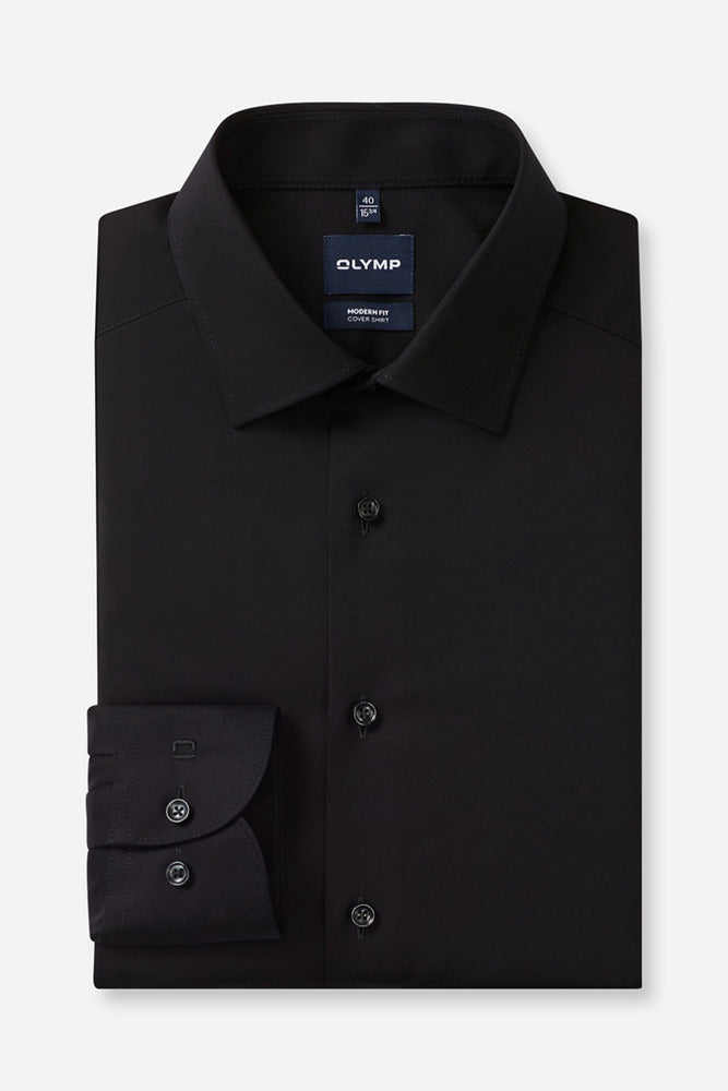 Langærmet covershirt i modern fit og strygefri kvalitet