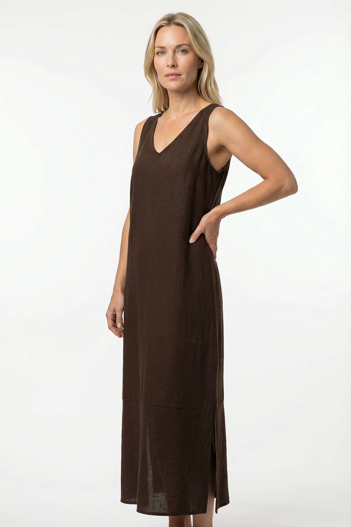 Paige - Lang kjole uden ærmer