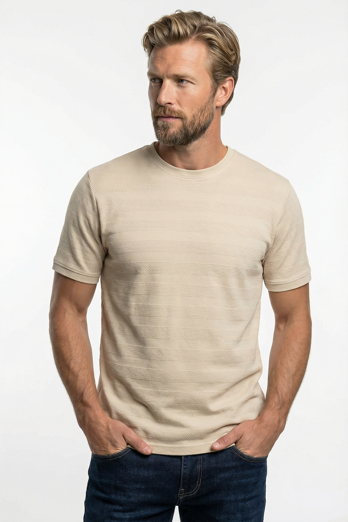 Dante SS - Kortærmet T-shirt med strukturstriber