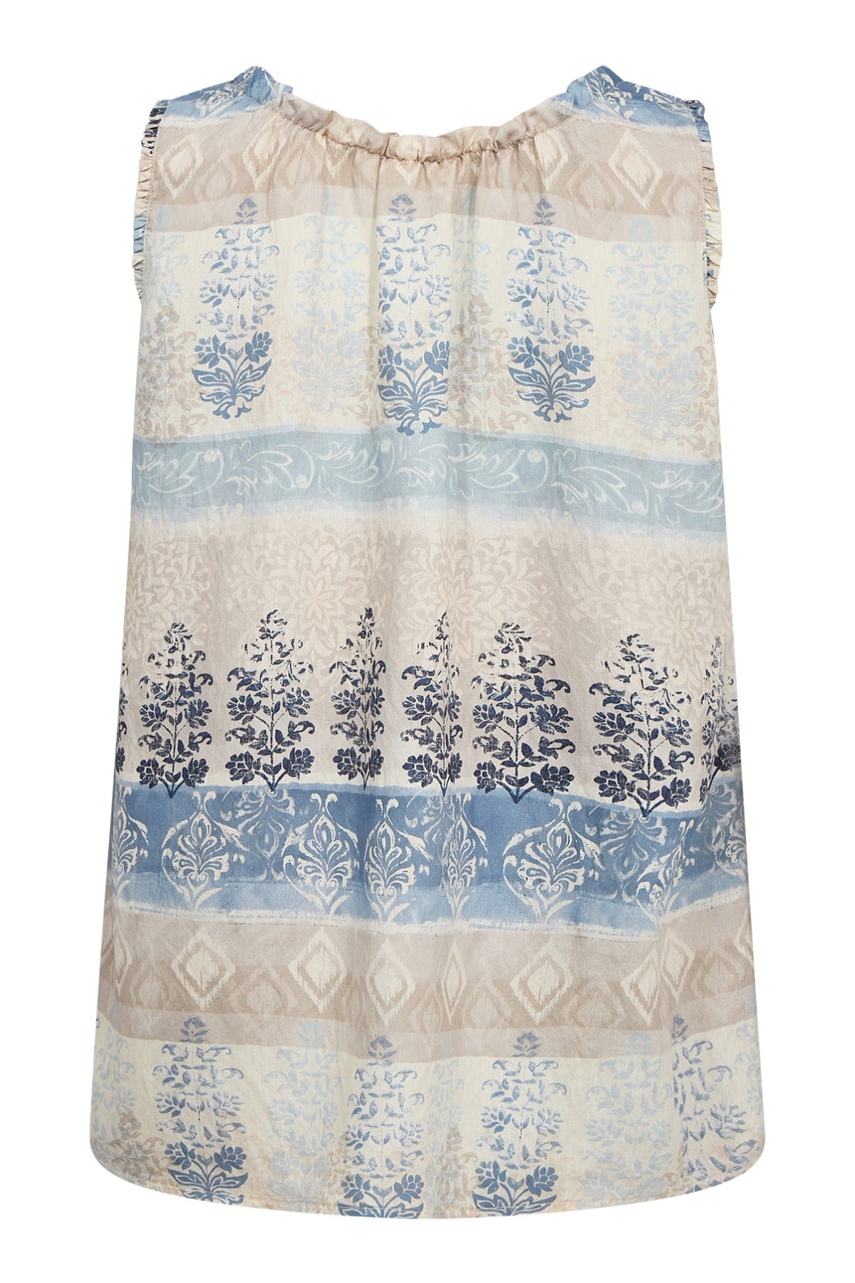 Rosalil - Mønstret top med flæsedetaljer