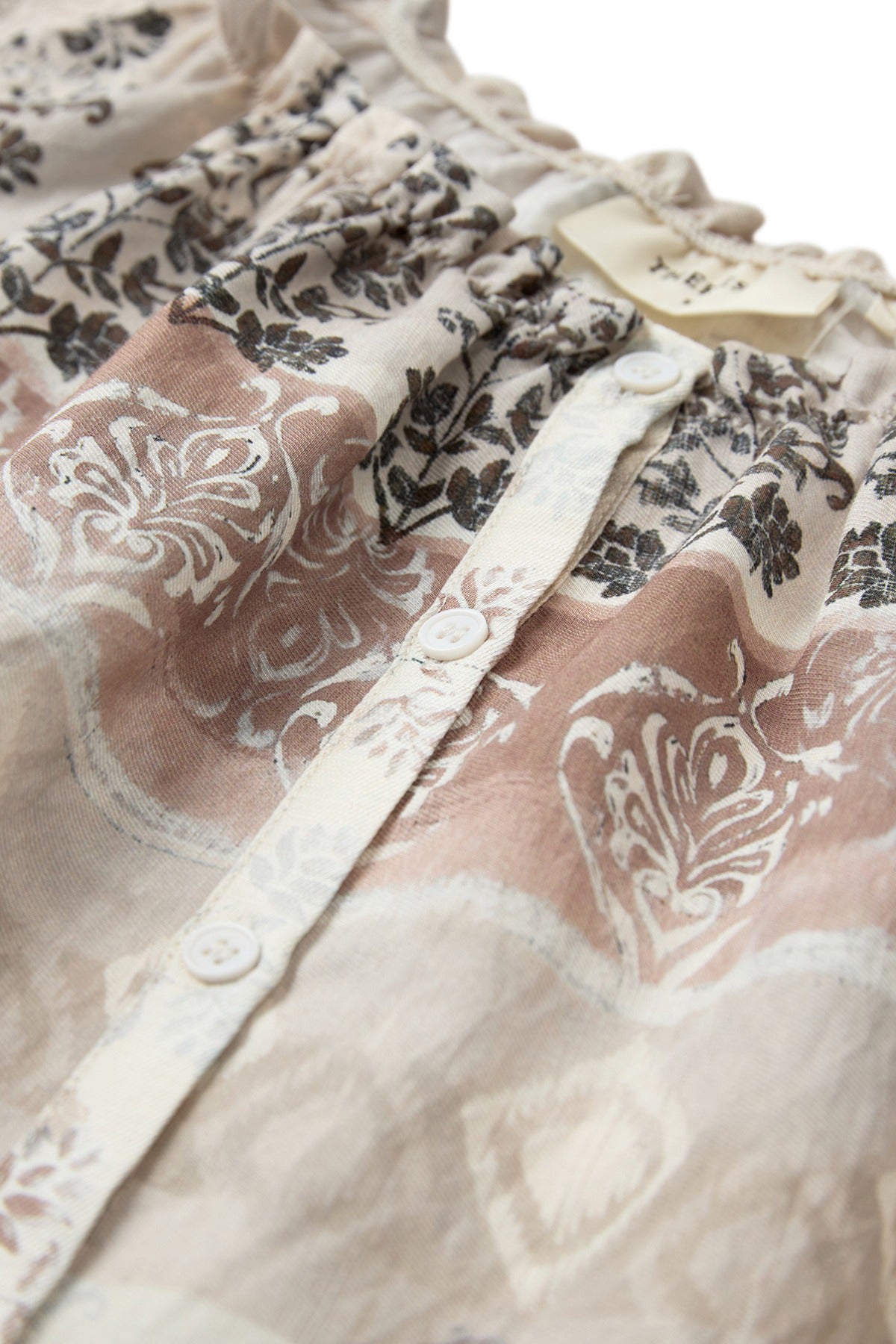 Rosalil - Mønstret top med flæsedetaljer