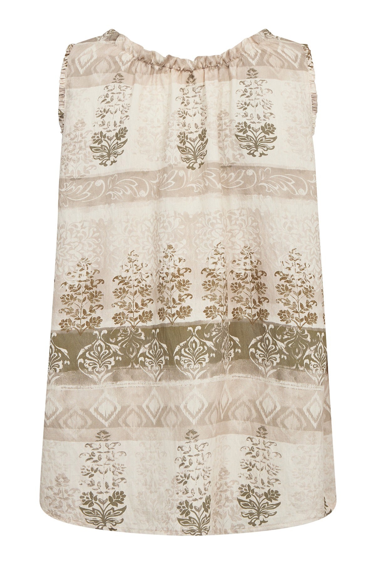 Rosalil - Mønstret top med flæsedetaljer