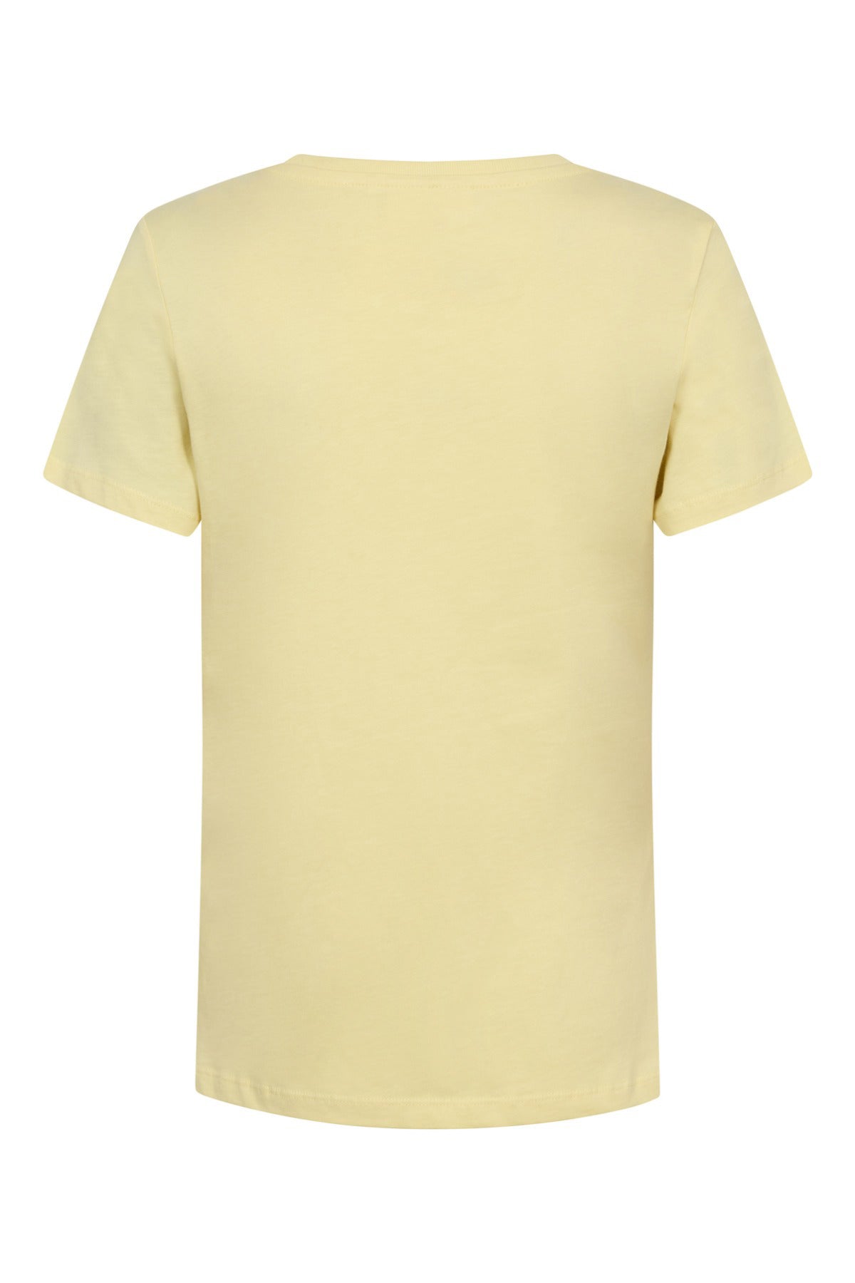 Lemon Meringue farvet bomulds t-shirt med korte ærmer og rund hals.