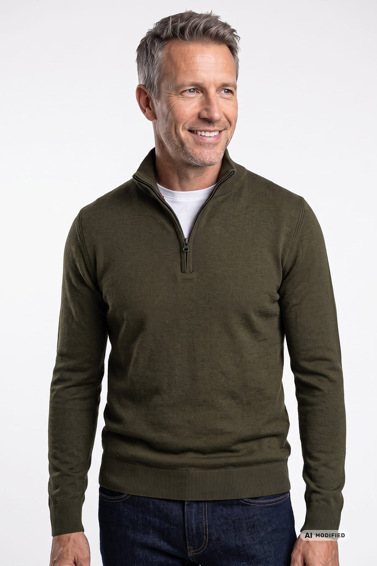 Lasso - Half zip striktrøje med høj hals