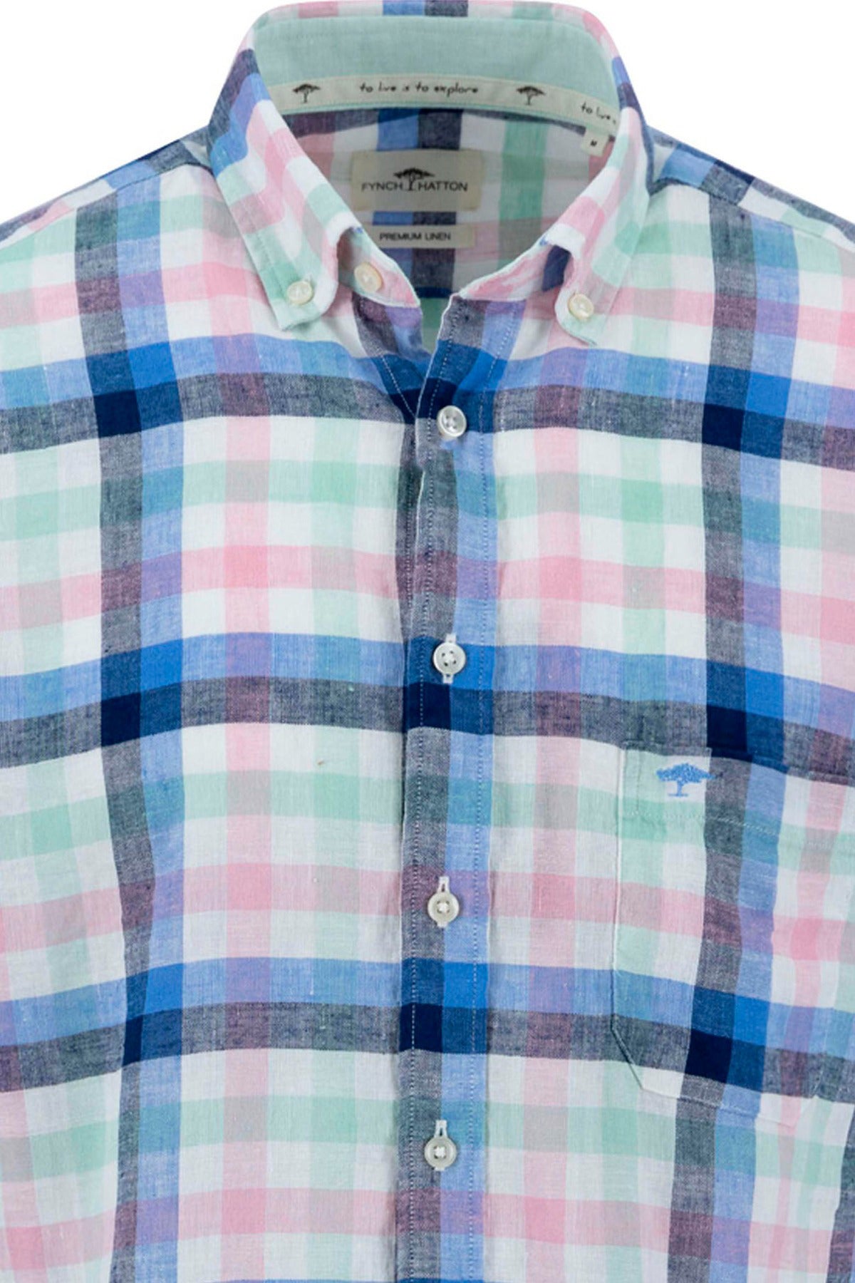 FYNCH-HATTON Summer Linen Check, B.D., 1/2