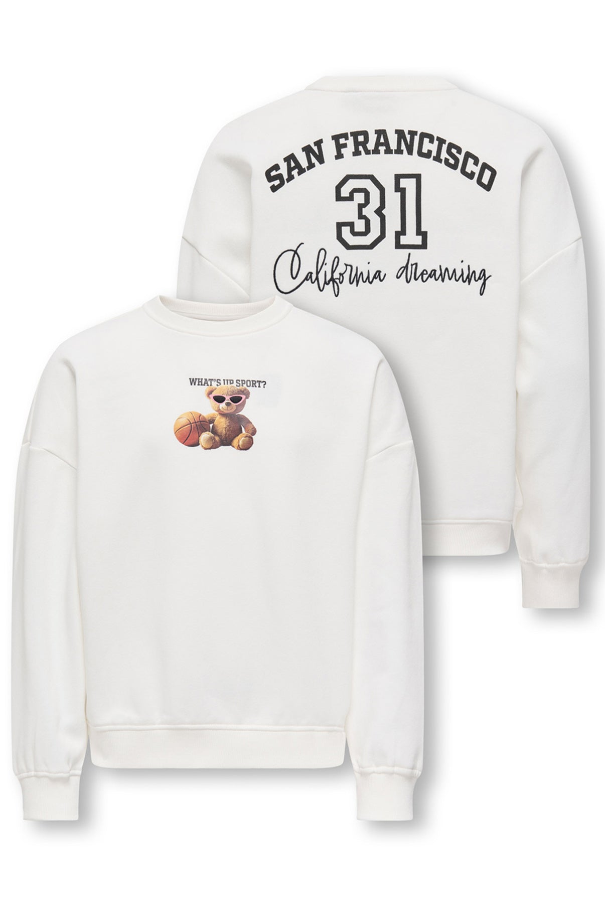 KIDS ONLY KOGBILA L/S OVZ PRINT O-NECK SWT NOOS