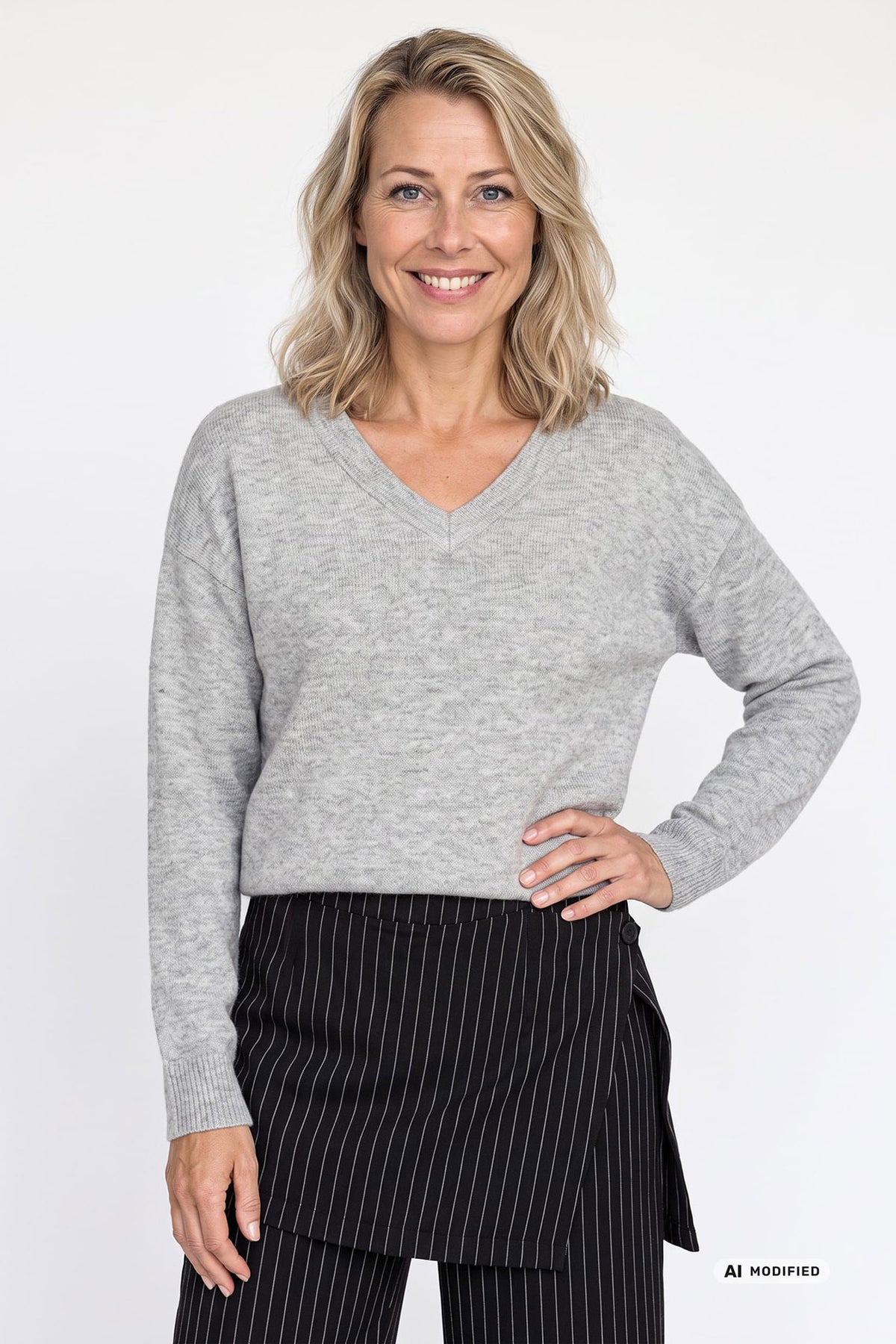 Mirja - Let strik med v-hals