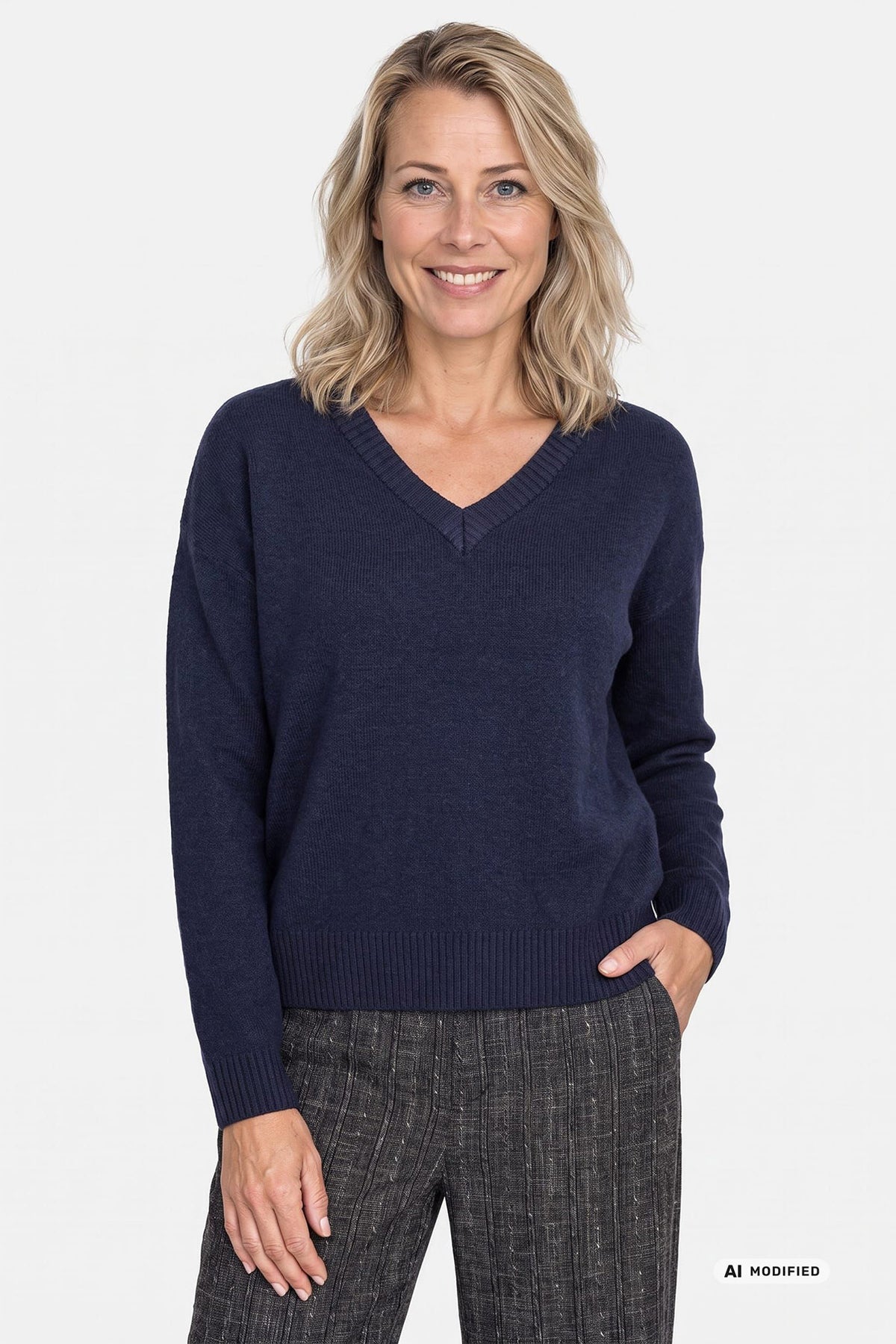 Mirja - Let strik med v-hals