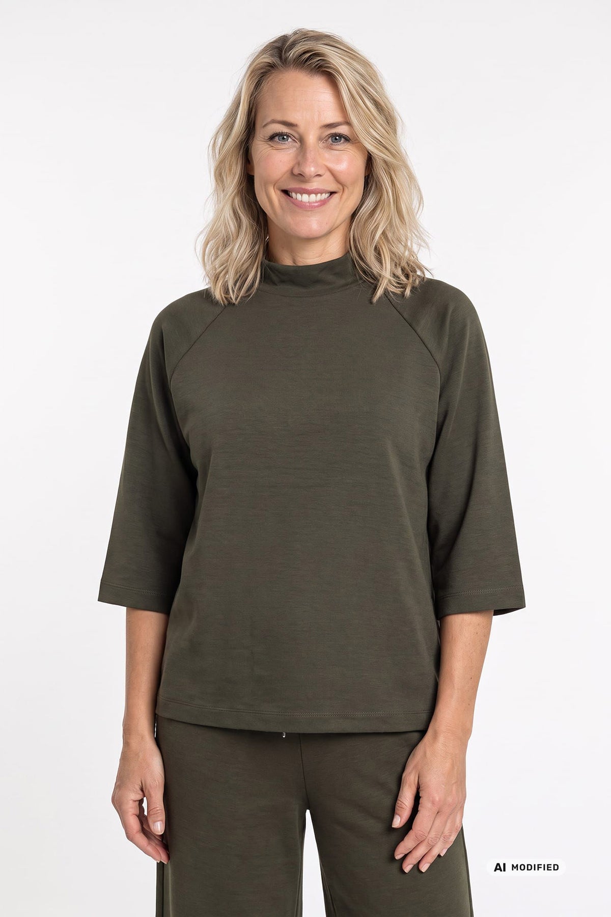Smilla - T-shirt med høj krave i modalblanding