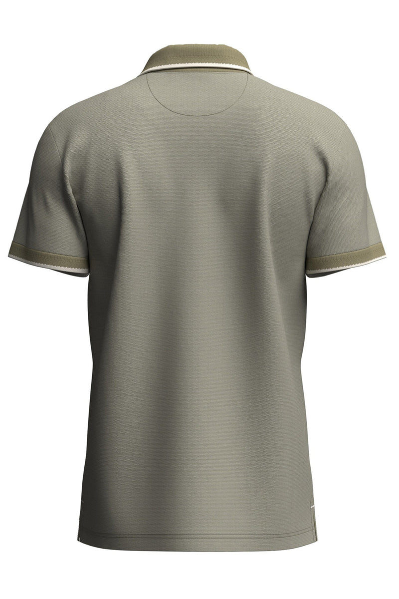 Polo t-shirt med struktur og kontrastdetaljer