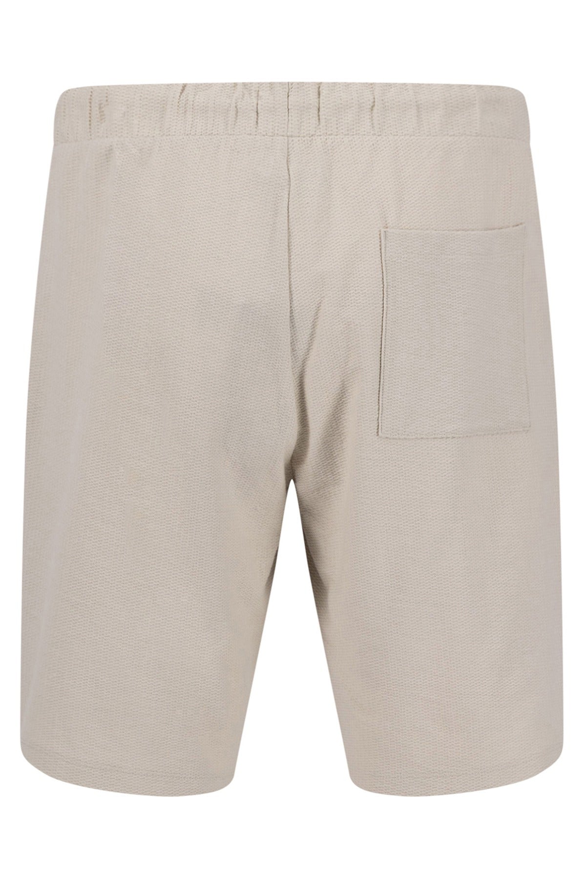 Cementfarvede bermuda-shorts i struktureret jersey med elastisk talje og baglomme.