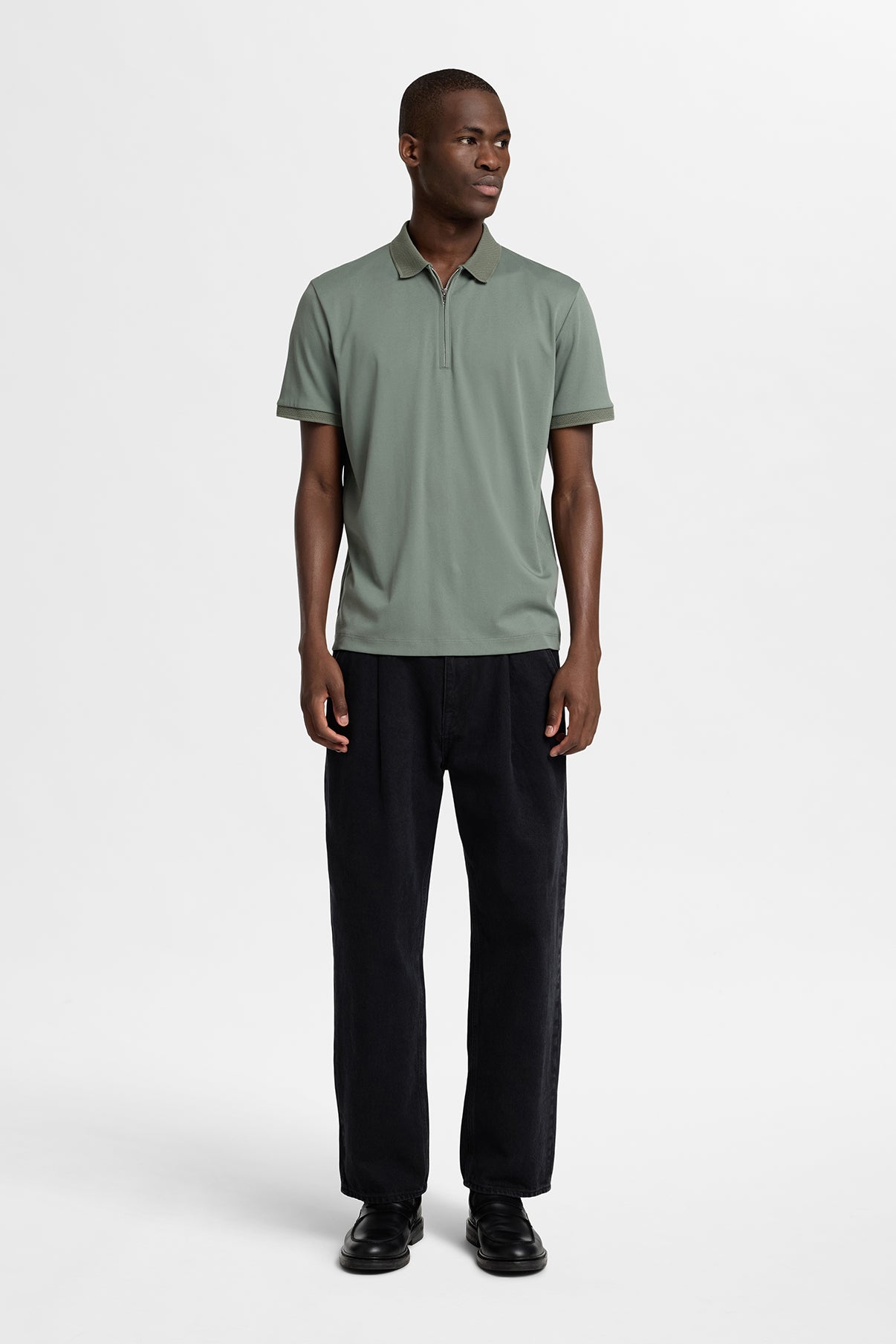 SELECTED HOMME SLHFAVE ZIP SS POLO NOOS